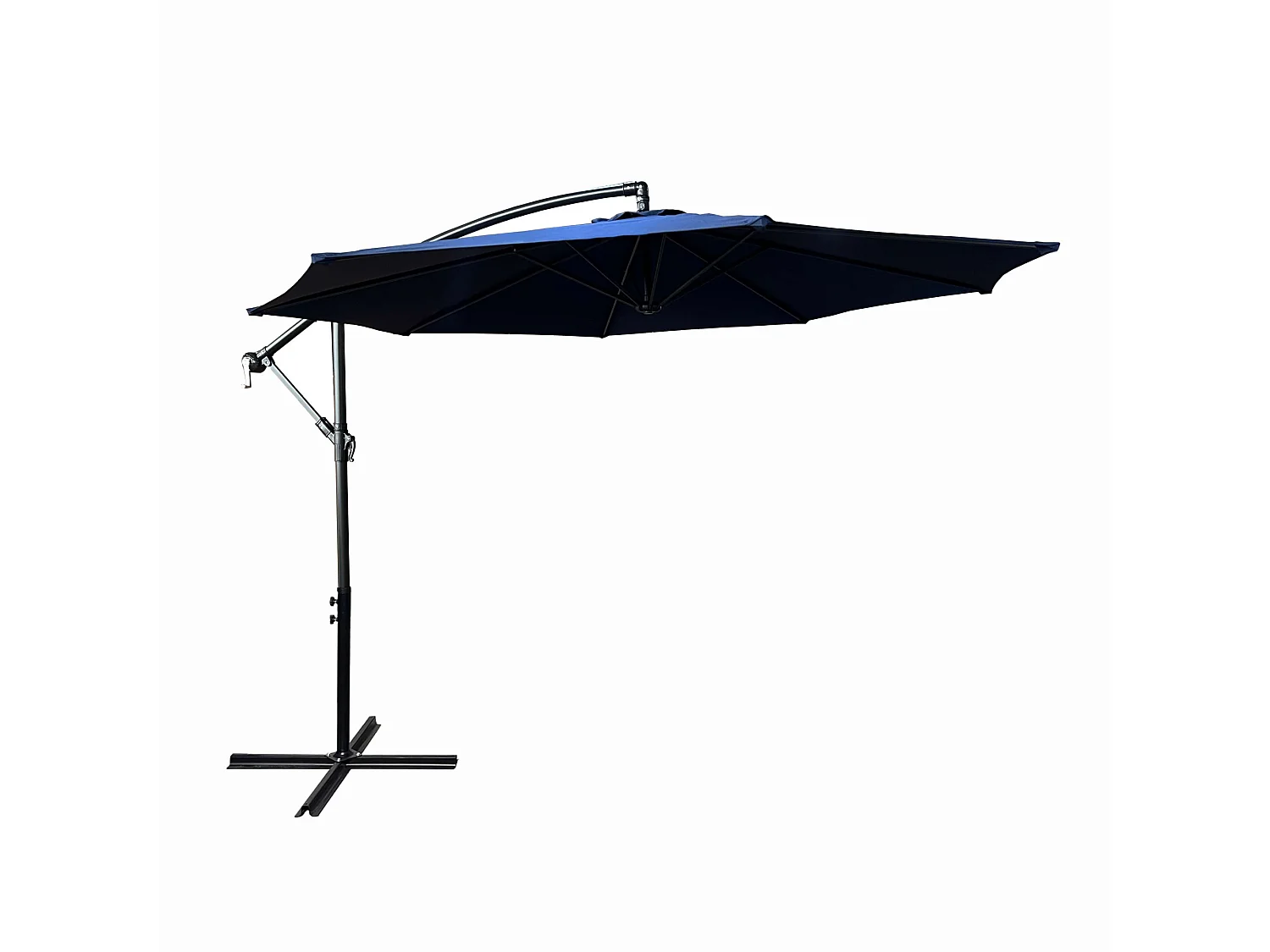 Parasol ogrodowy ASTER ochrona UV w kolorze ciemnoniebieskim waga 12,1 kg wymiary 300x300x245 cm