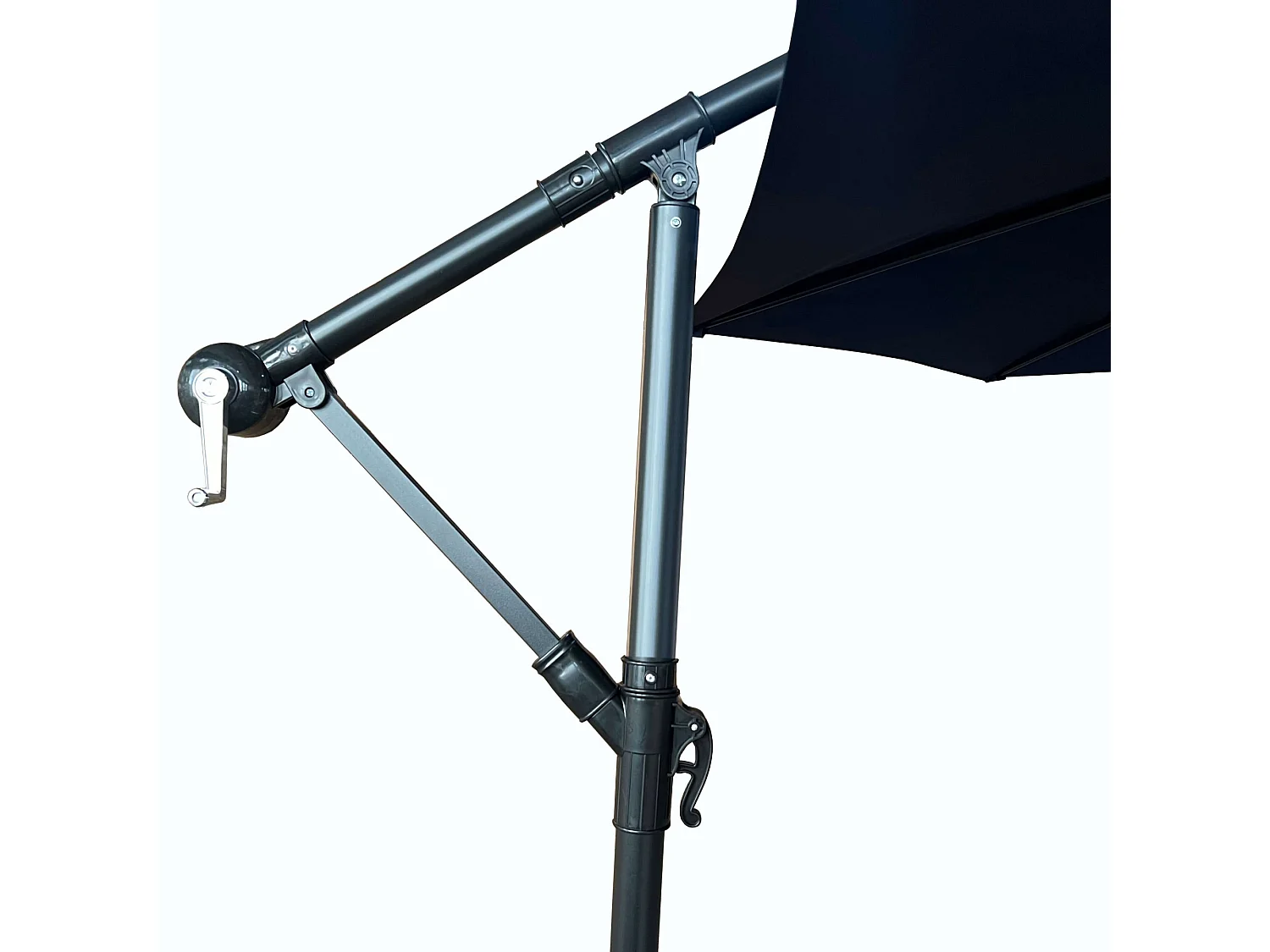 Parasol ogrodowy ASTER ochrona UV w kolorze ciemnoniebieskim waga 12,1 kg wymiary 300x300x245 cm