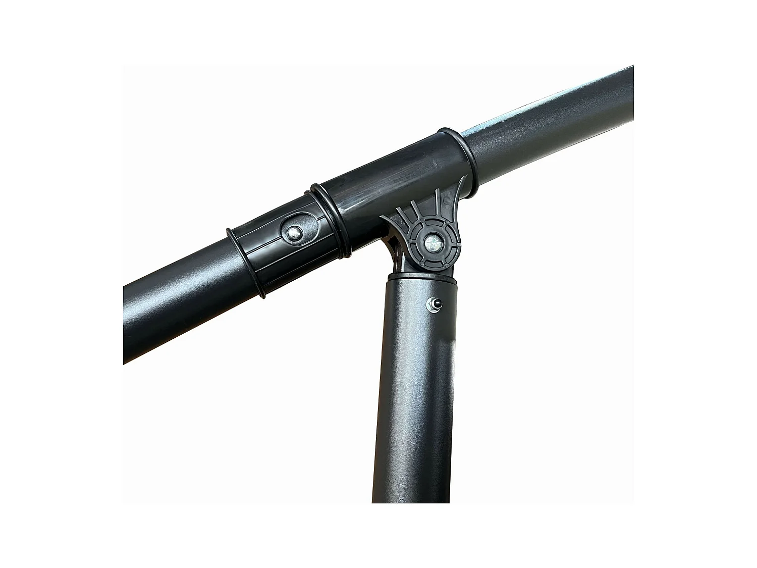 Wodoodporny parasol ogrodowy i tarasowy CYNIA w kolorze granatowym waga 11,7 kg wymiary 300x300x245 cm