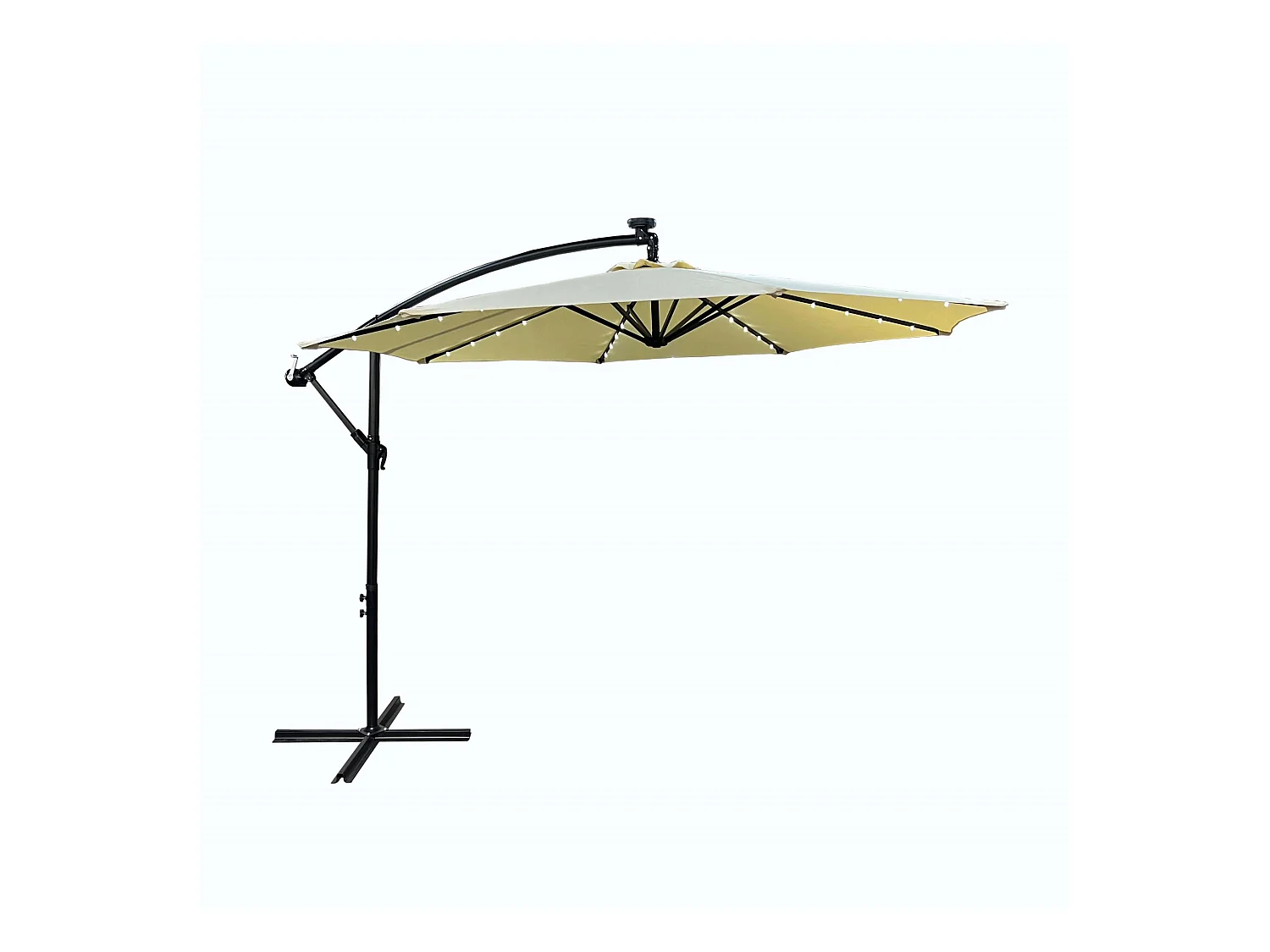 Garten-Sonnenschirm MILIN LED Beleuchtung Beige Gewicht 12,7 kg L300 x B300 x H245 cm