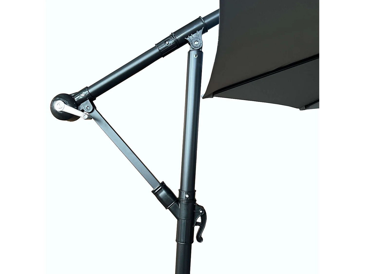 Tuinparasol ASTER / Zweefparasol Met Voet / Verstelbare Hoogte / UV-bescherming, Waterdicht / Lichtgrijs / 300 x 300 x 45 cm