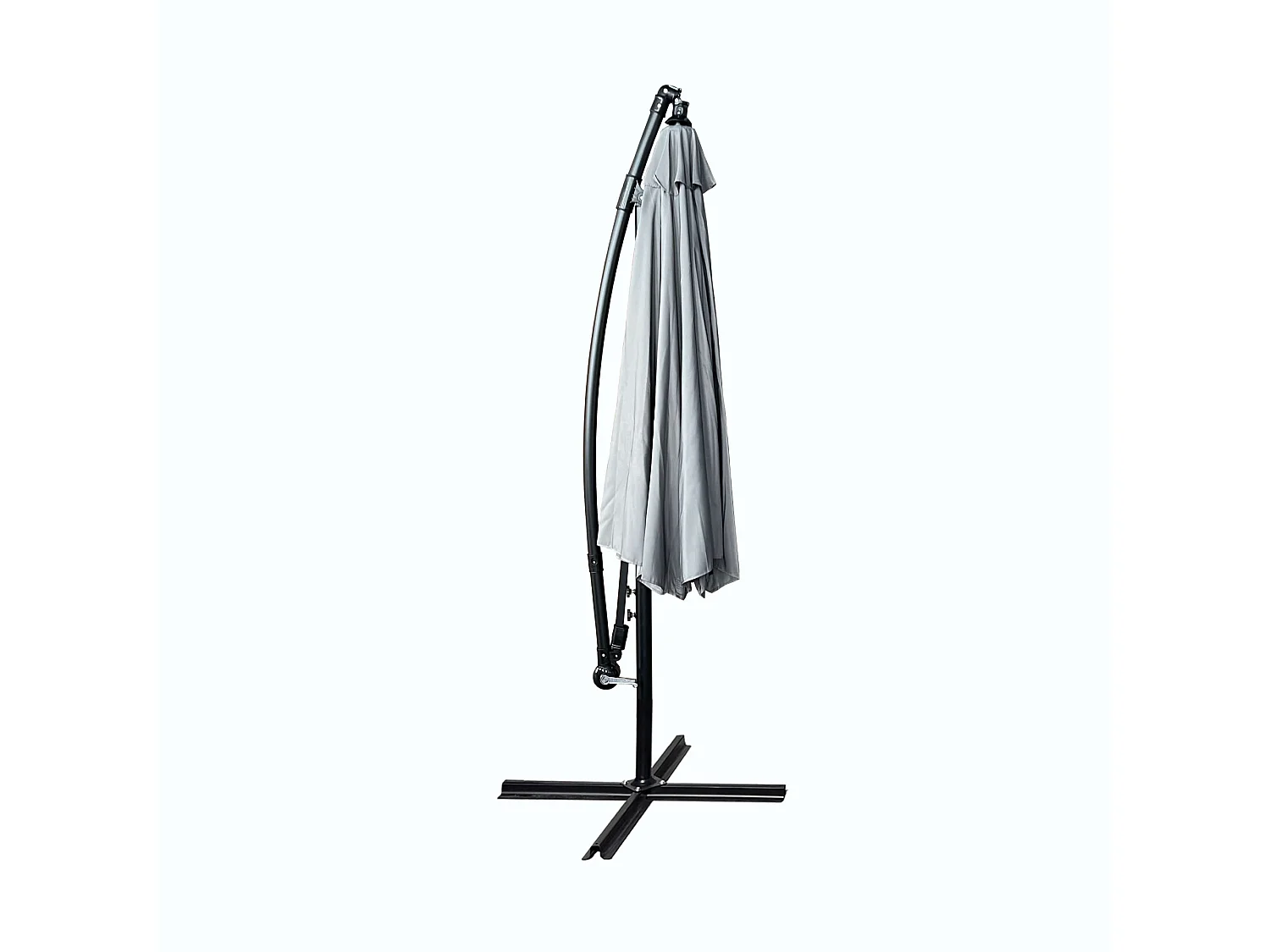 Parasol ogrodowy ASTER ochrona UV w kolorze jasnoszarym waga 12,1 kg wymiary 300x300x45 cm