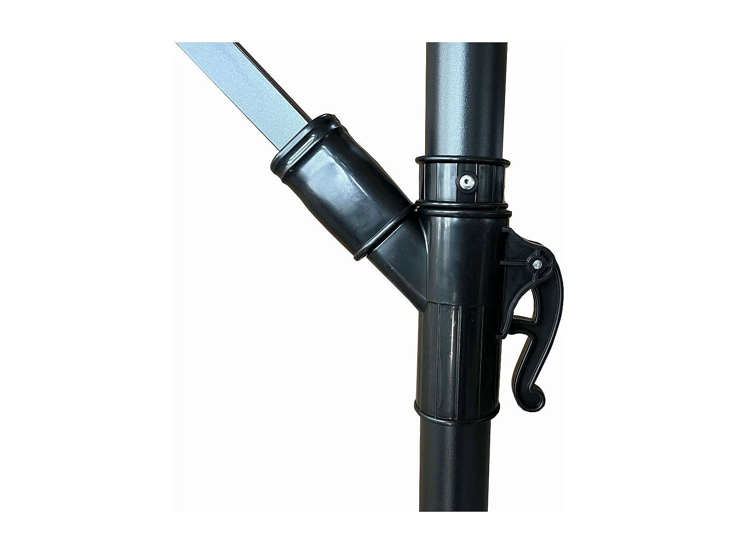 Tuinparasol CYNIA / Zweefparasol Met Voet / Verstelbare Hoogte / UV-bescherming, Waterdicht / Donkergrijs / 300 x 300 x 245 cm