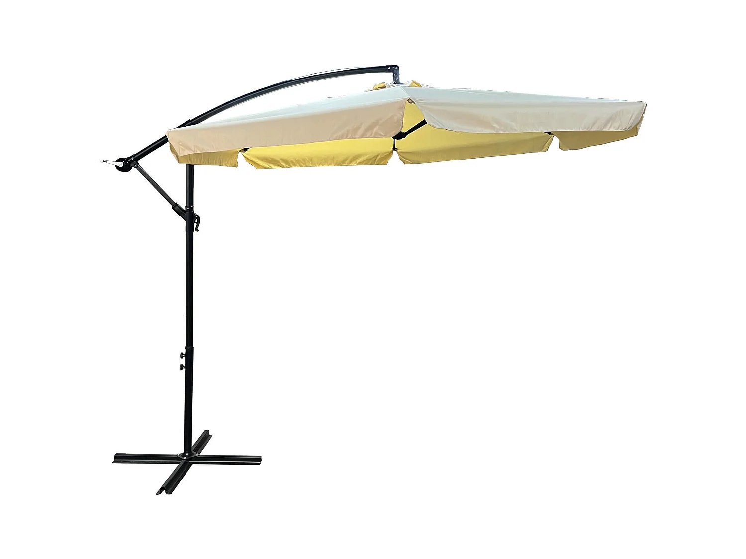 Parasol de jardin et de terrasse CYNIA imperméable en beige, Poids 11,7 kg Dimensions L300 x l300 x H245 cm