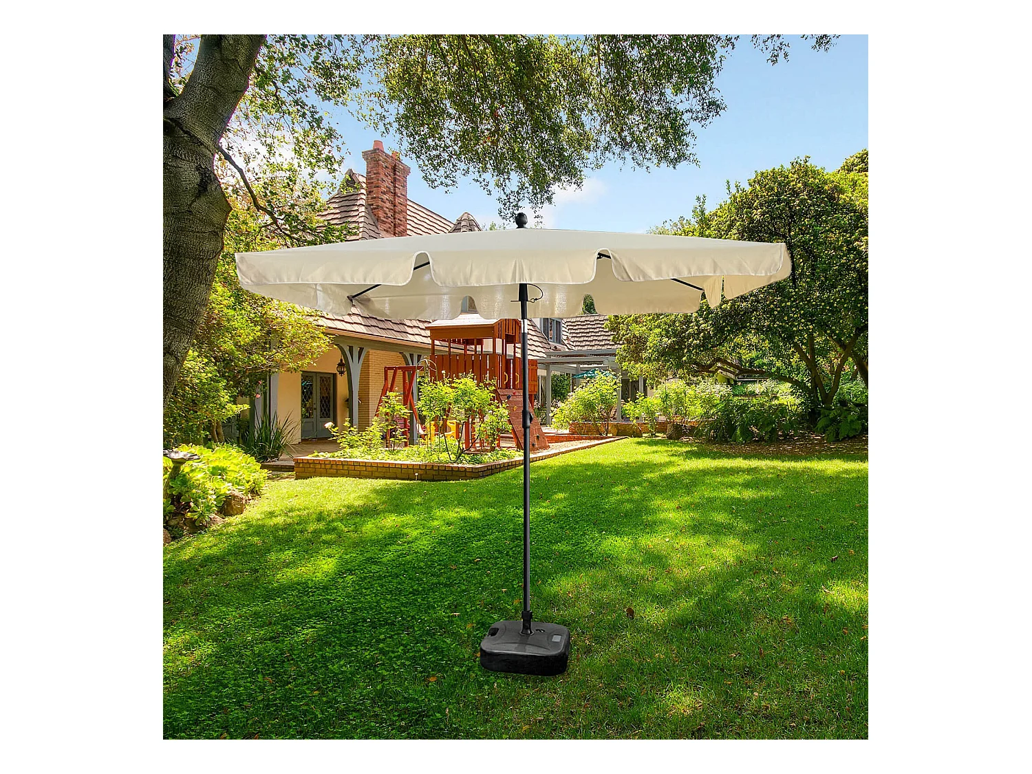 Ombrellone da giardino FLOKS con protezione UV beige peso 2,8 kg dimensioni 200x123x235 cm