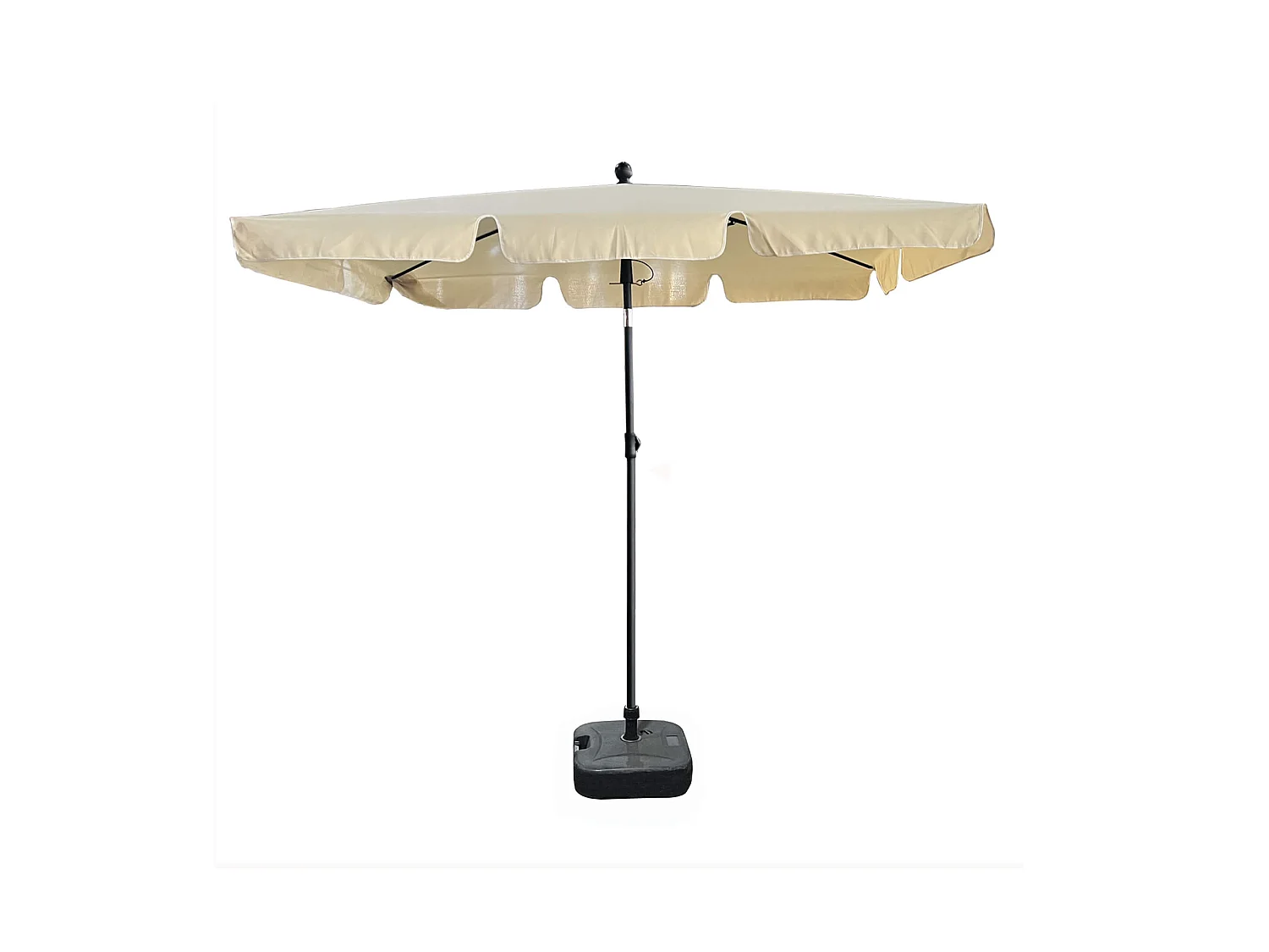 Tuinparasol FLOKS / Buitenparasol / Verstelbare Hoogte / UV-bescherming, Waterdicht / Beige / 200 x 123 x 235 cm