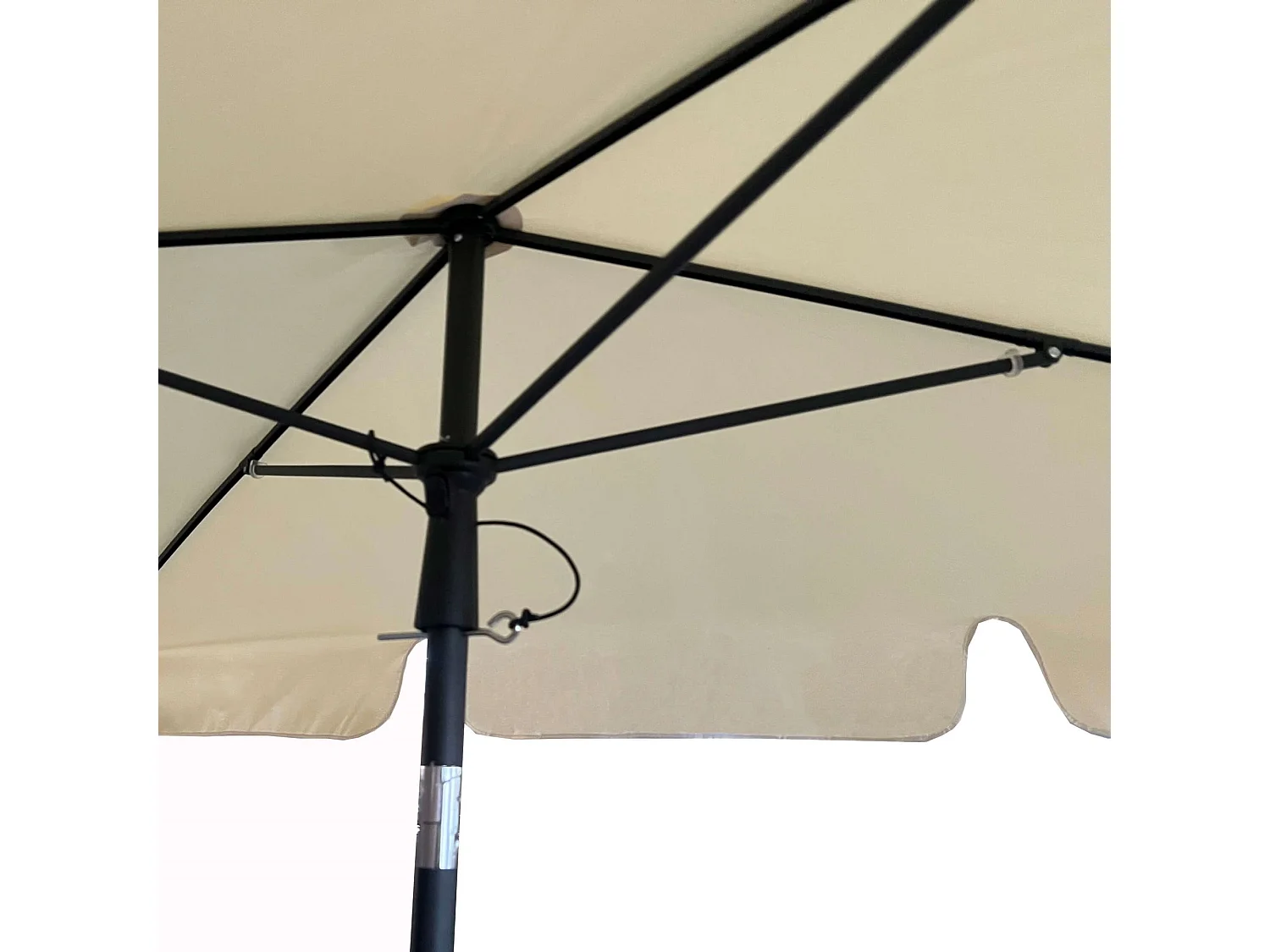 Tuinparasol FLOKS / Buitenparasol / Verstelbare Hoogte / UV-bescherming, Waterdicht / Beige / 200 x 123 x 235 cm