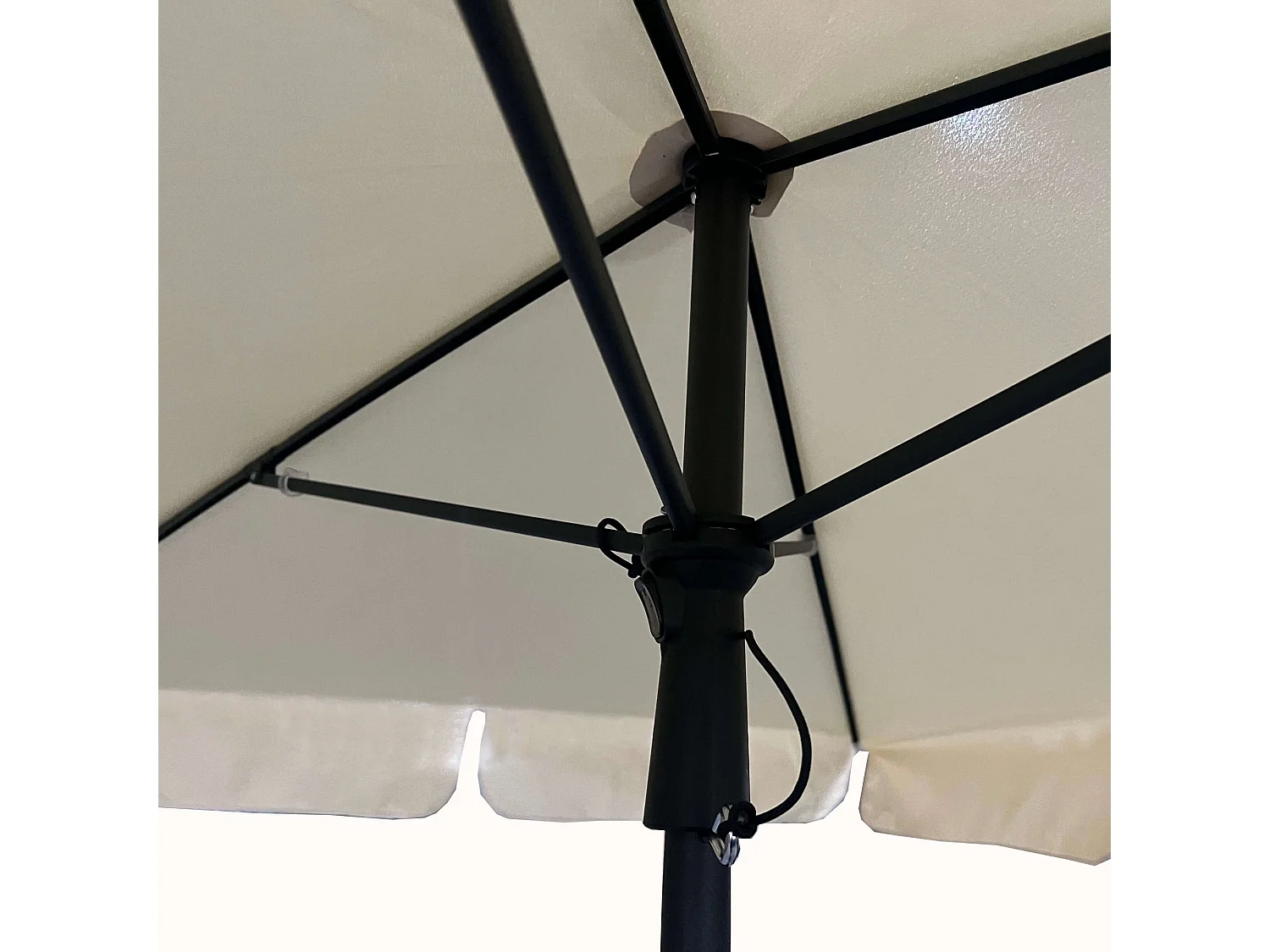Tuinparasol FLOKS / Buitenparasol / Verstelbare Hoogte / UV-bescherming, Waterdicht / Beige / 200 x 123 x 235 cm