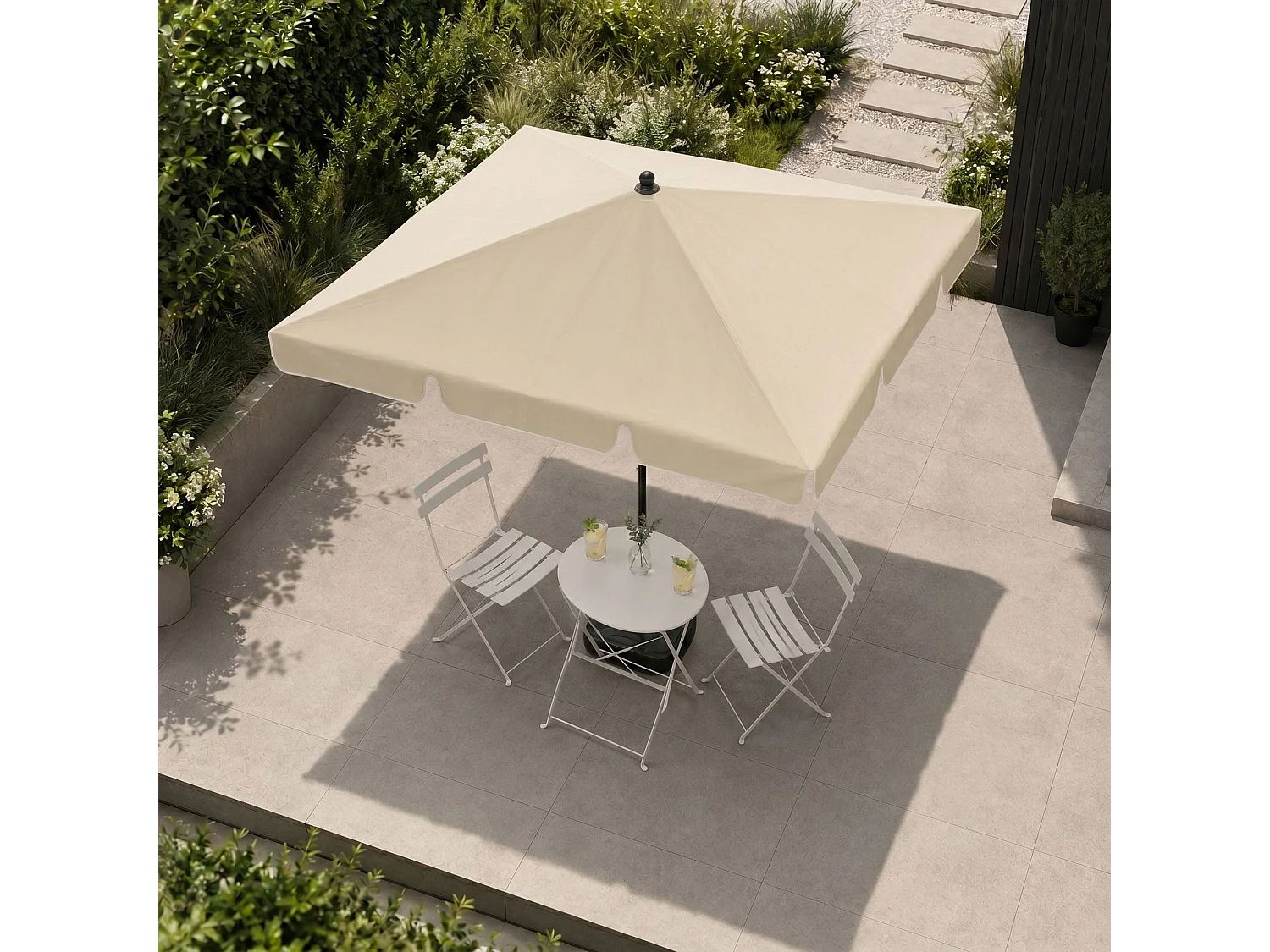 Sombrilla de jardín FLOKS con protección UV Beige peso 2,8 kg dimensiones 200x123x235 cm