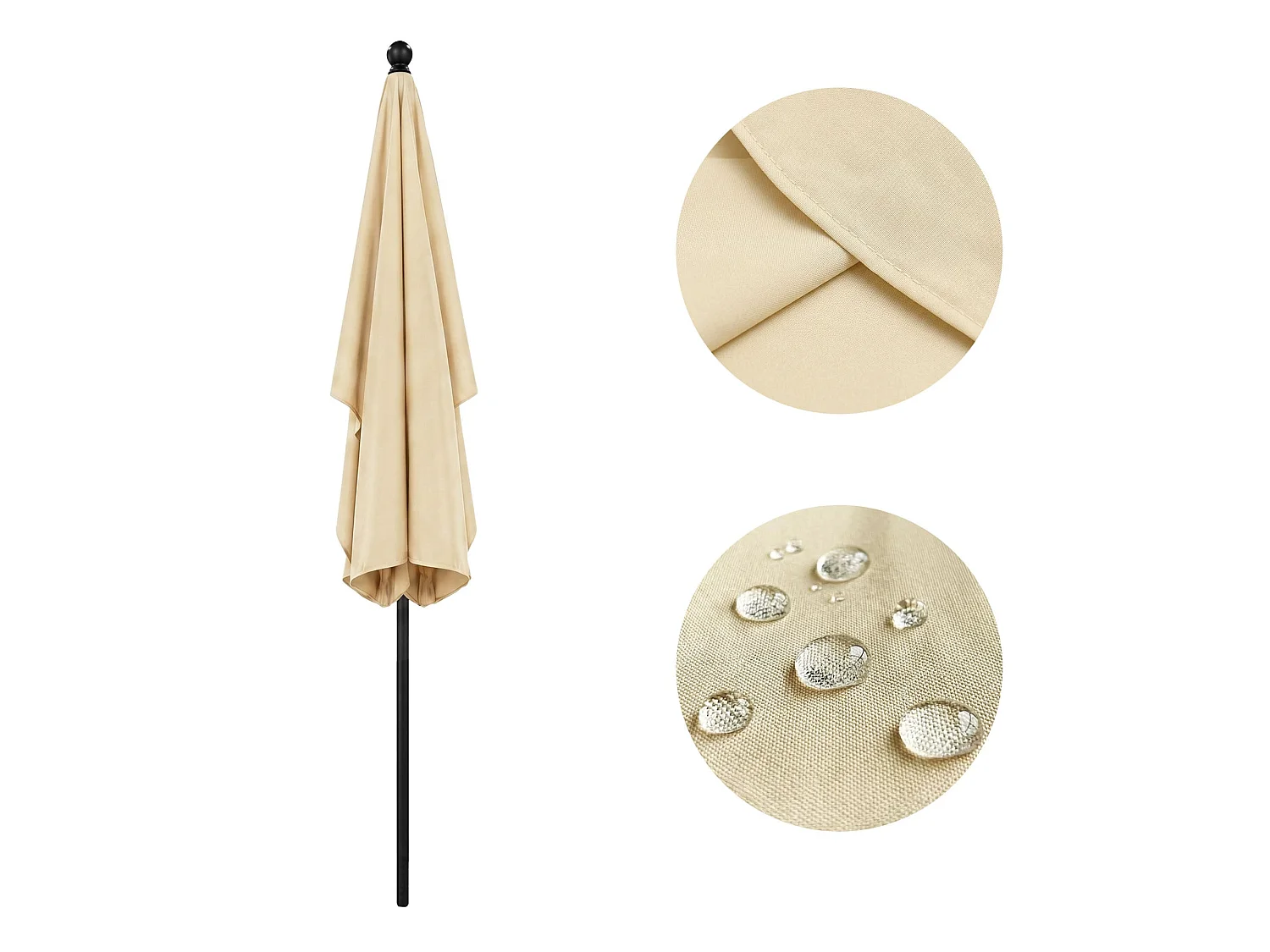 Sombrilla de jardín FLOKS con protección UV Beige peso 2,8 kg dimensiones 200x123x235 cm