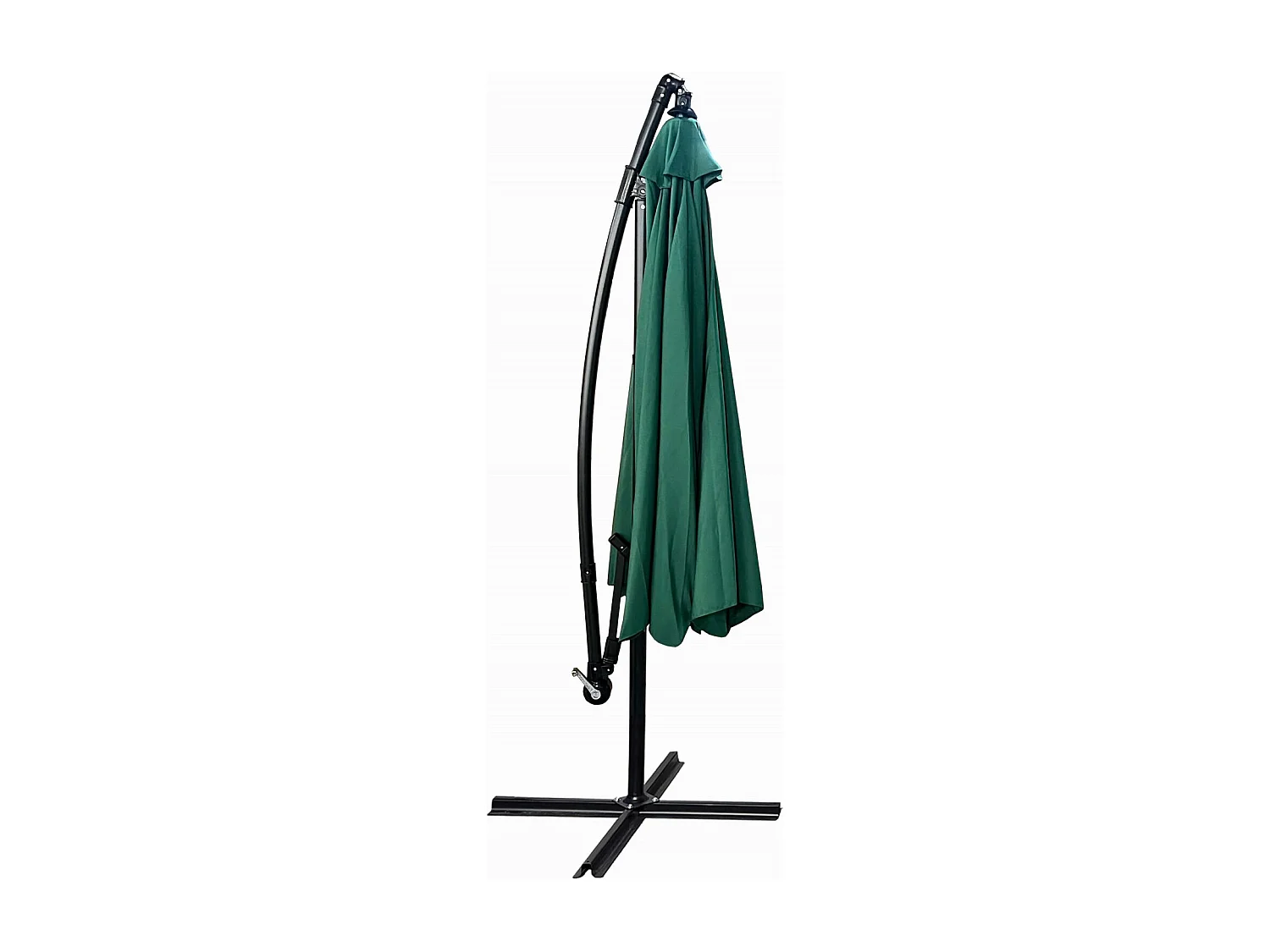 Wodoodporny parasol ogrodowy i tarasowy CYNIA w kolorze ciemnozielonym waga 11,7 kg wymiary 300x300x245 cm