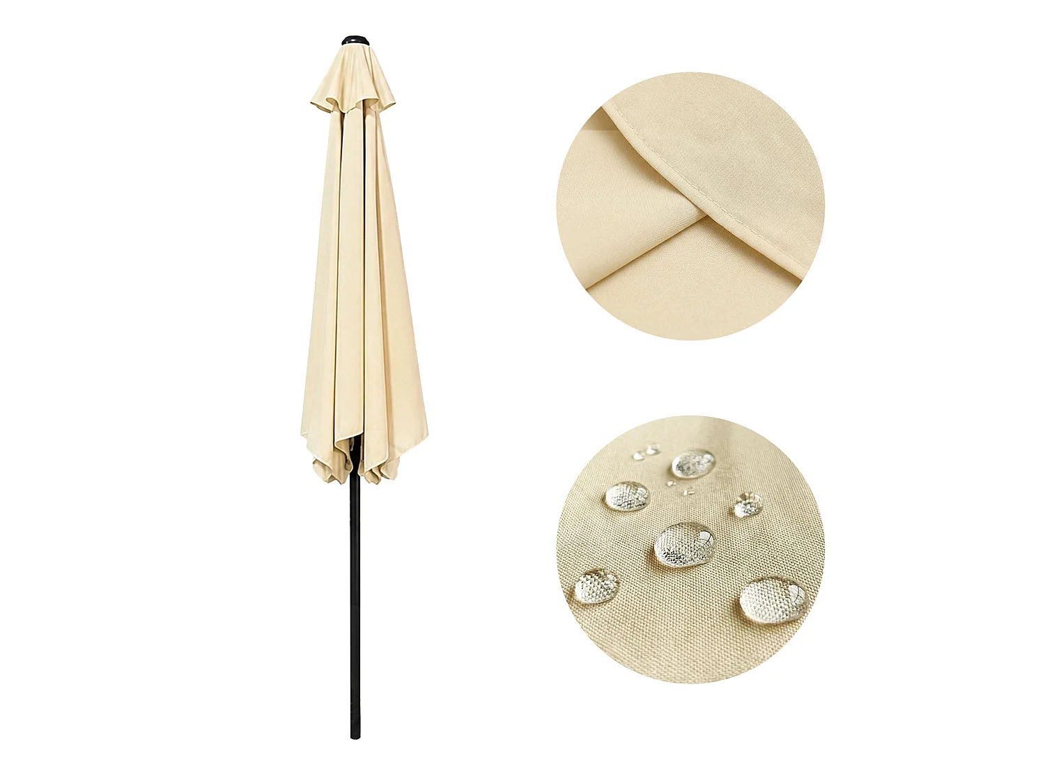 Parasol de jardin ORIENT avec inclinaison réglable en beige, Poids 4,5 kg Dimensions L270 x l270 x H235 cm