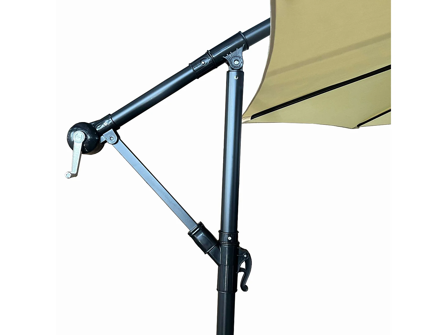 Tuinparasol ASTER / Zweefparasol Met Voet / Verstelbare Hoogte / UV-bescherming, Waterdicht / Beige / 300 x 300 x 45 cm
