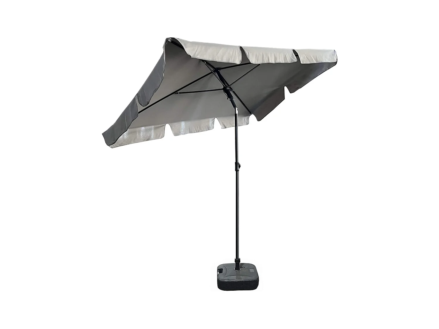 Terras Tuinparasol FLOKS 235x125cm - Lichtgrijs, Verstelbaar, UV-bescherming