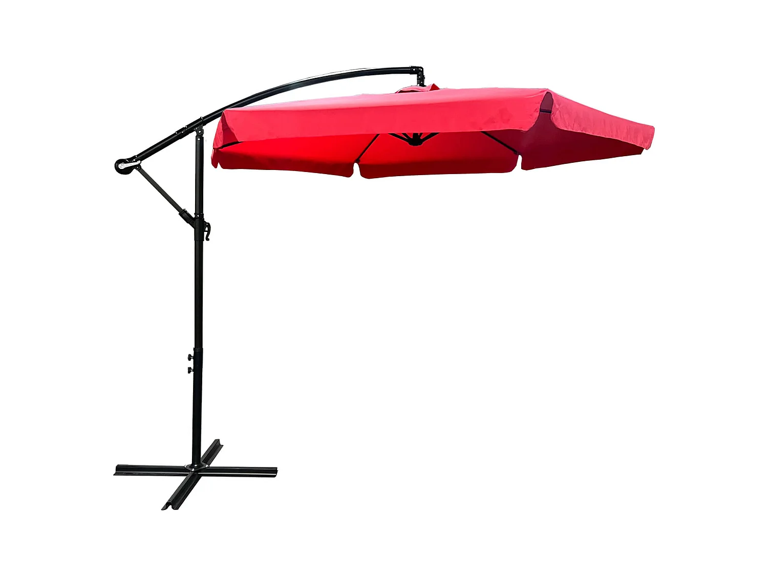 Parasol de jardin et de terrasse CYNIA imperméable en rouge, Poids 11,7 kg Dimensions L300 x l300 x H245 cm
