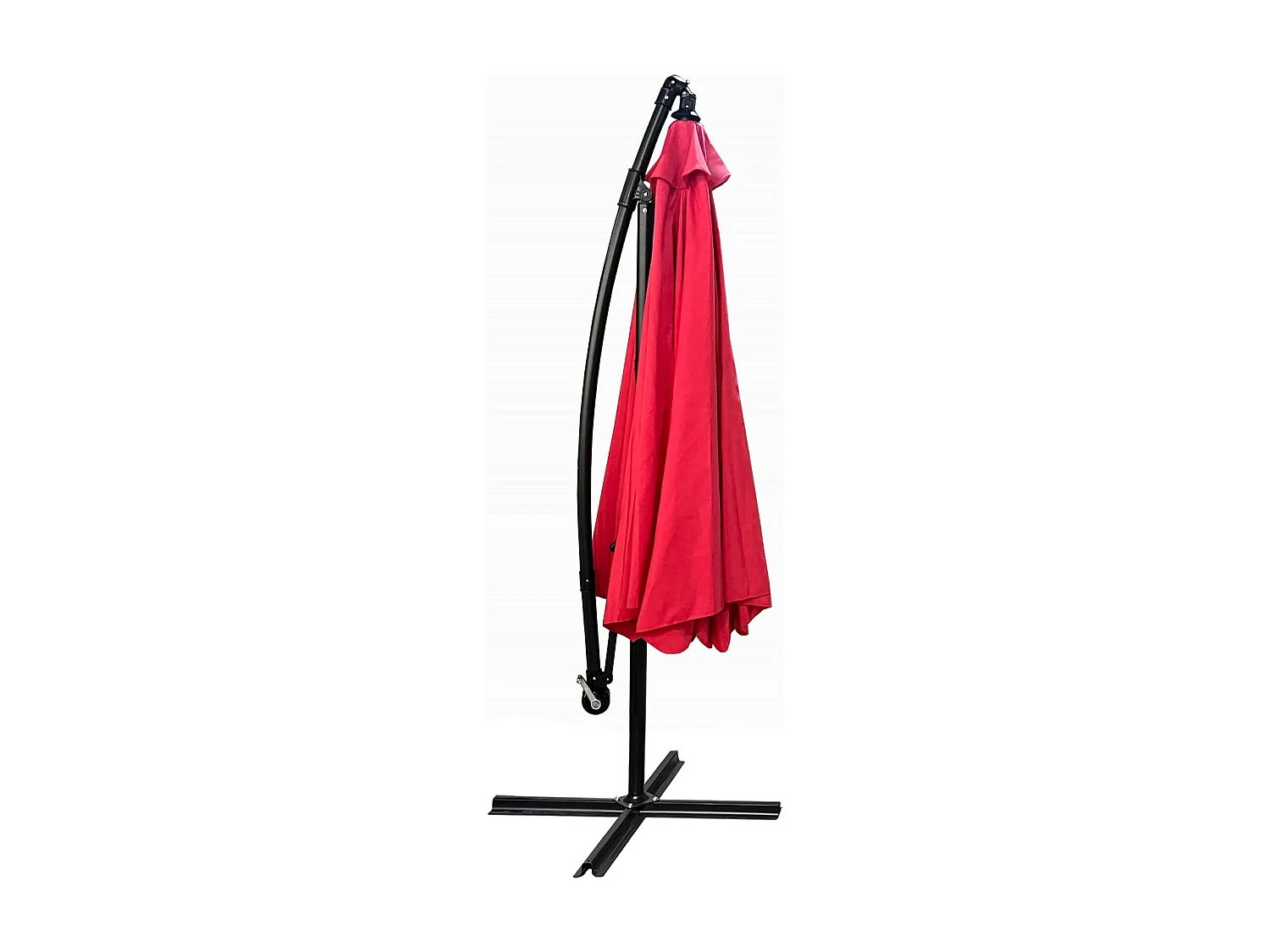 Tuinparasol CYNIA / Zweefparasol Met Voet / Verstelbare Hoogte / UV-bescherming, Waterdicht / Rood / 300 x 300 x 245 cm