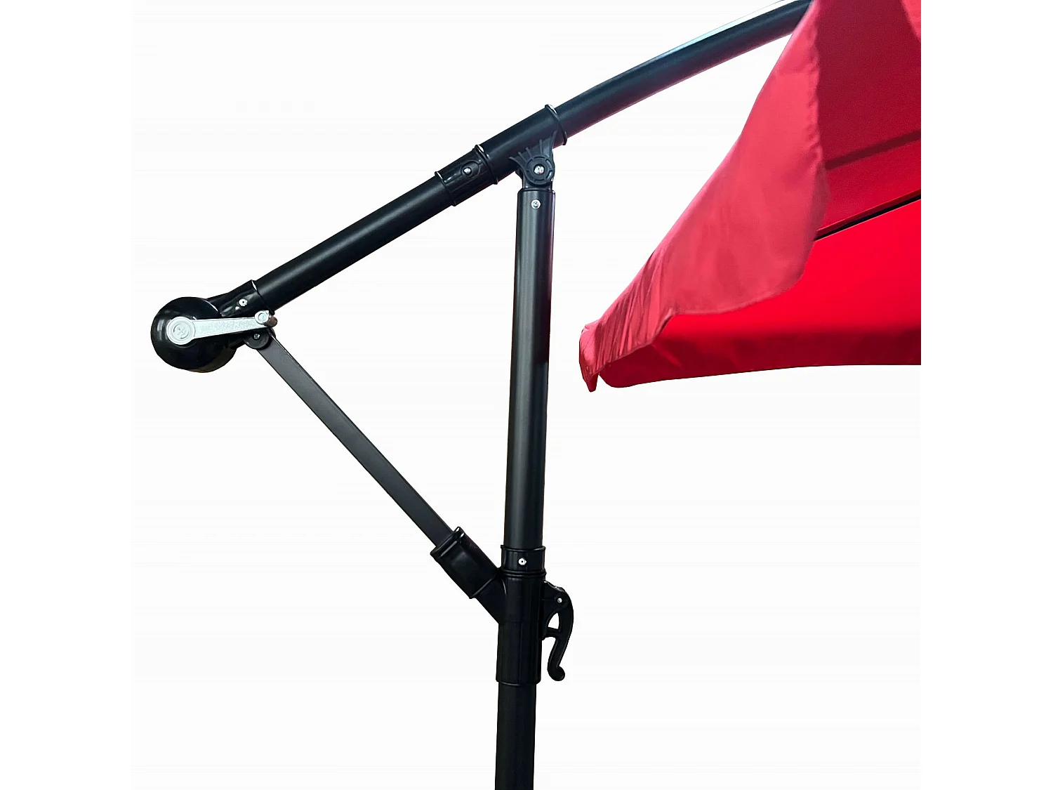 Wodoodporny parasol ogrodowy i tarasowy CYNIA w kolorze czerwonym waga 11,7 kg wymiary 300x300x245 cm