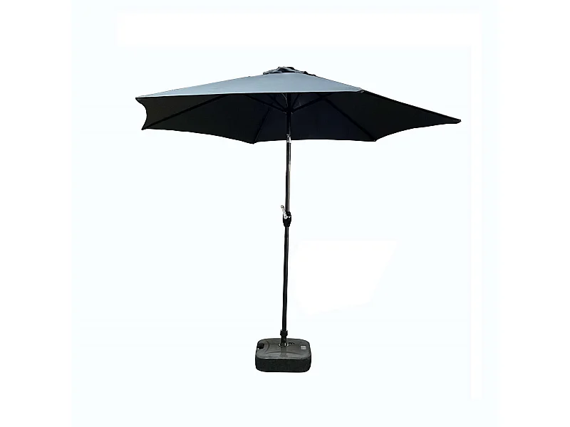 Parasol de jardin ORIENT avec inclinaison réglable en gris foncé, Poids 4,5 kg Dimensions L270 x l270 x H235 cm