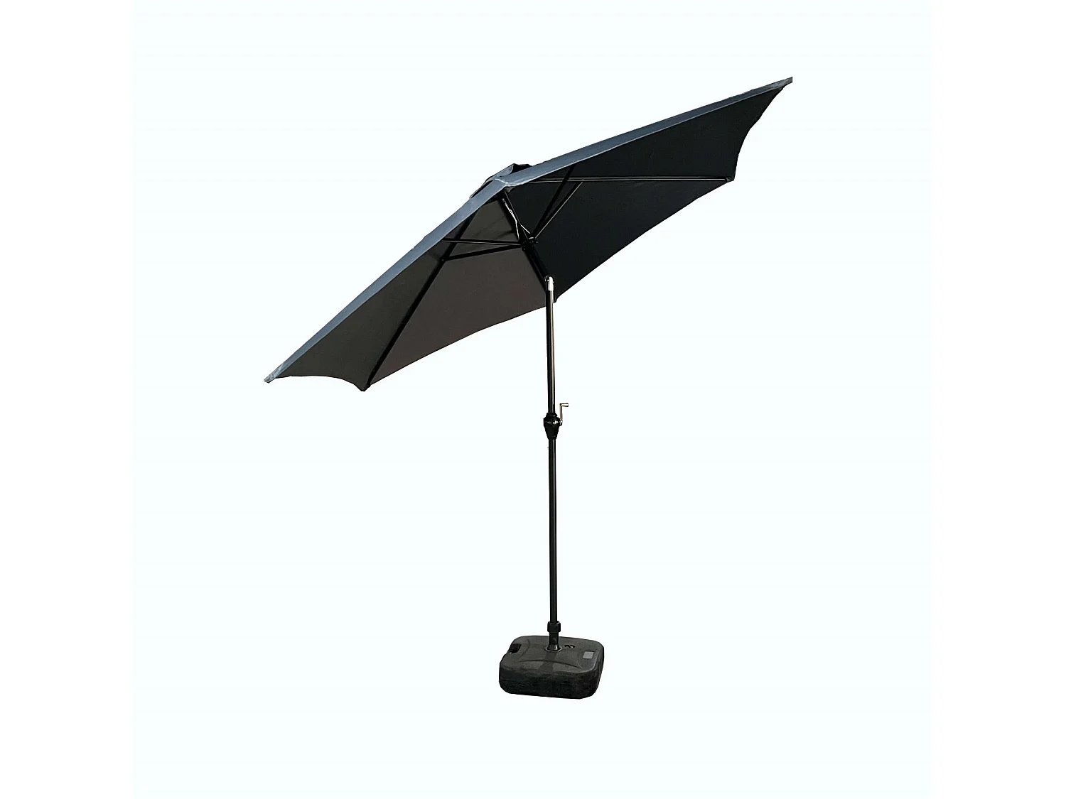 Grijze Parasol ORIENT 270x270 cm met Kantelmogelijkheid en Handzwengel voor Tuin en Terras, UV-Bestendig en Waterdicht, Sterke Zeshoekige Stalen Constructie