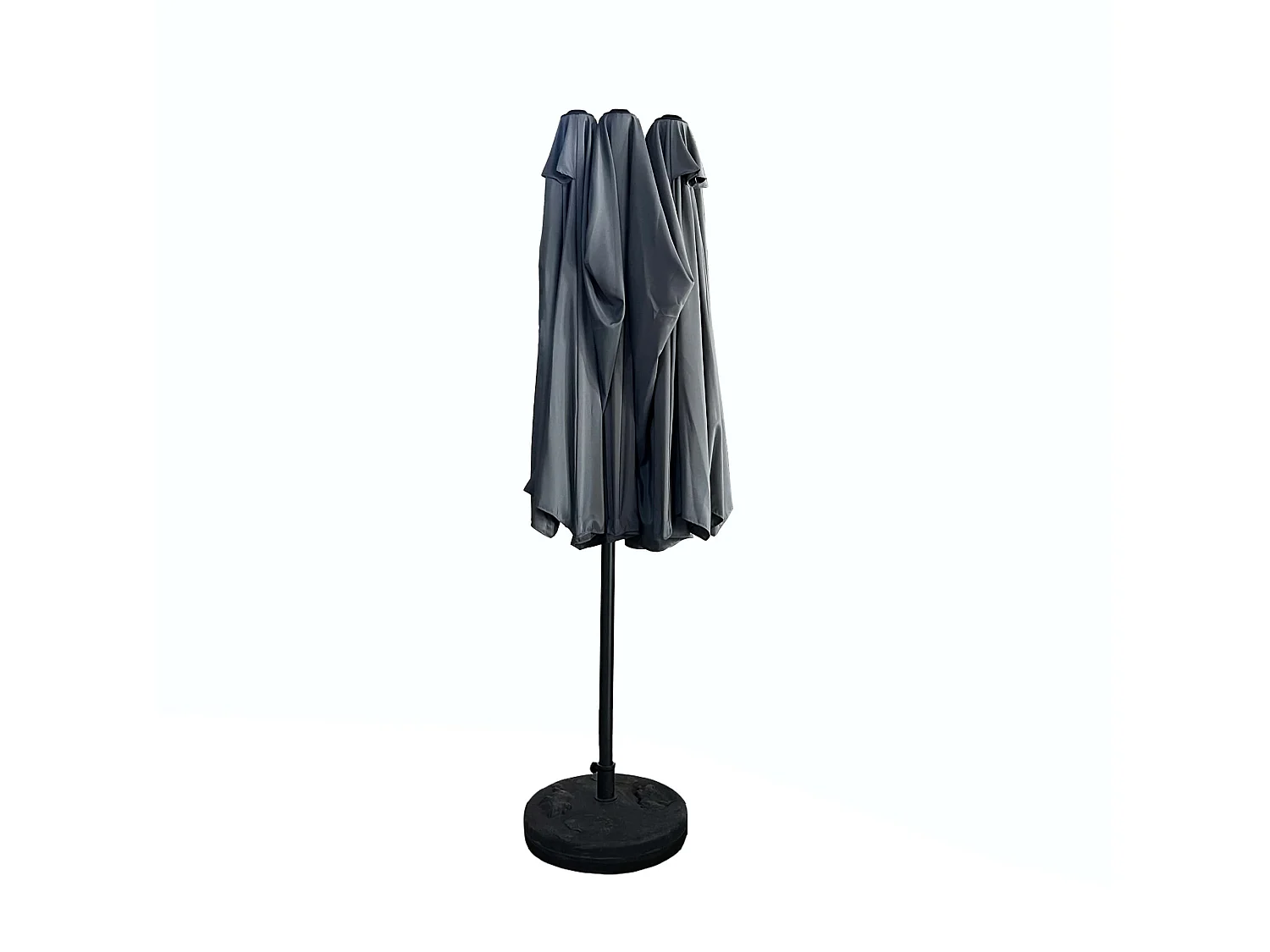 Parasol double de jardin TILIA en gris foncé, Poids 12,3 kg Dimensions L460 x l270 x H245 cm