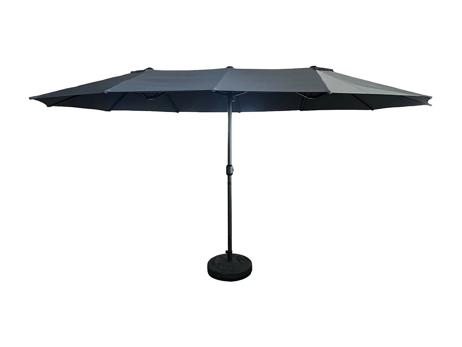 Parasol double de jardin TILIA en gris foncé, Poids 12,3 kg Dimensions L460 x l270 x H245 cm