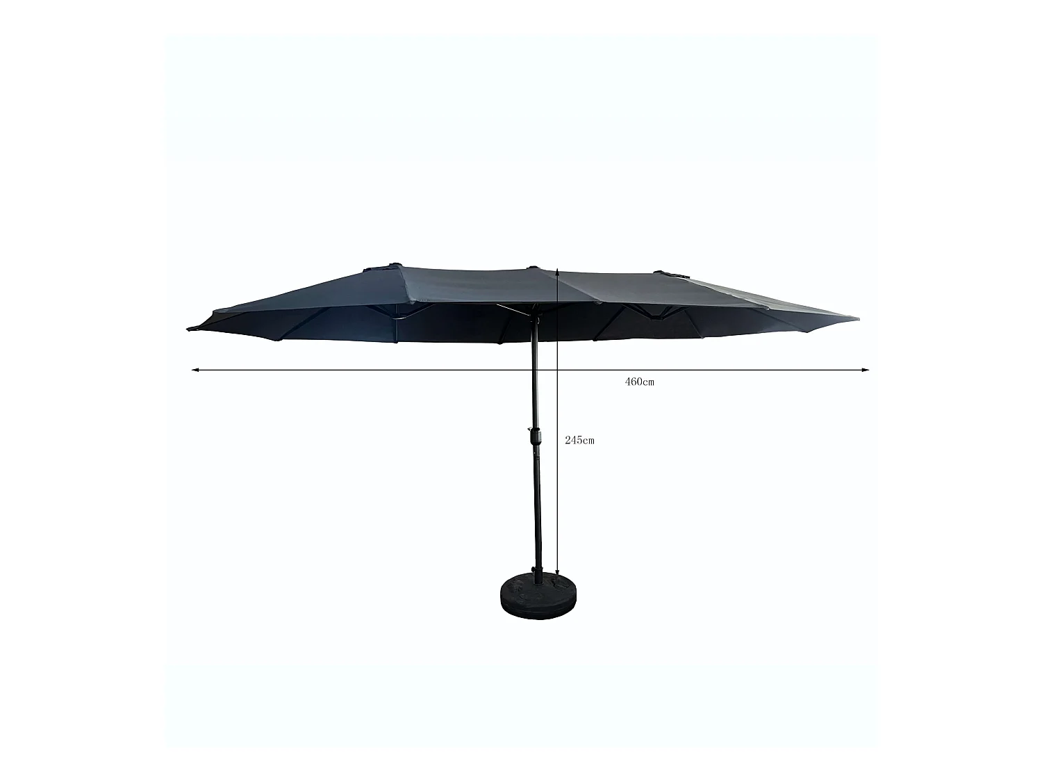 Tuinparasol TILIA Donkergrijs 245x270x460 met Handzwengel en UV-bescherming