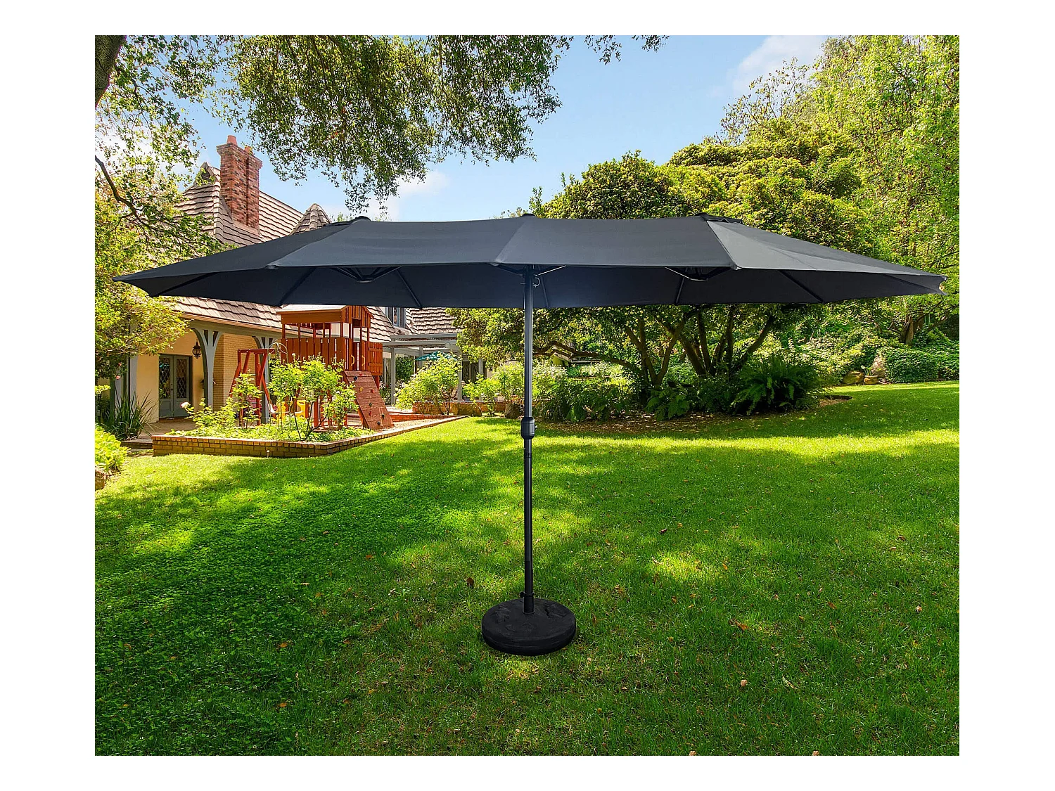 Tuinparasol TILIA Donkergrijs 245x270x460 met Handzwengel en UV-bescherming