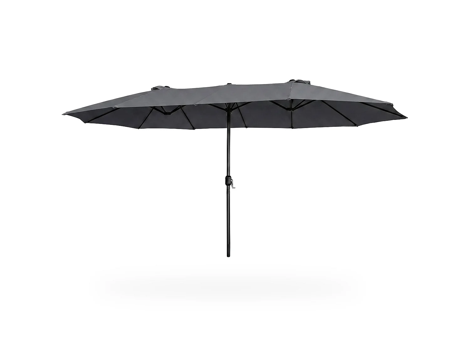 Parasol double de jardin TILIA en gris foncé, Poids 12,3 kg Dimensions L460 x l270 x H245 cm