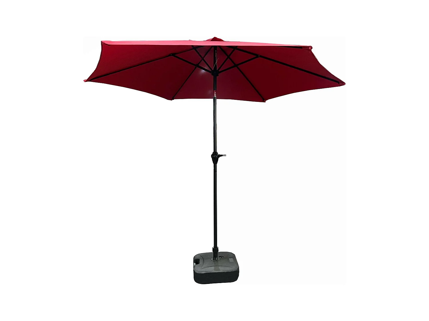 Parasol de jardin ORIENT avec inclinaison réglable en rouge, Poids 4,5 kg Dimensions L270 x l270 x H235 cm