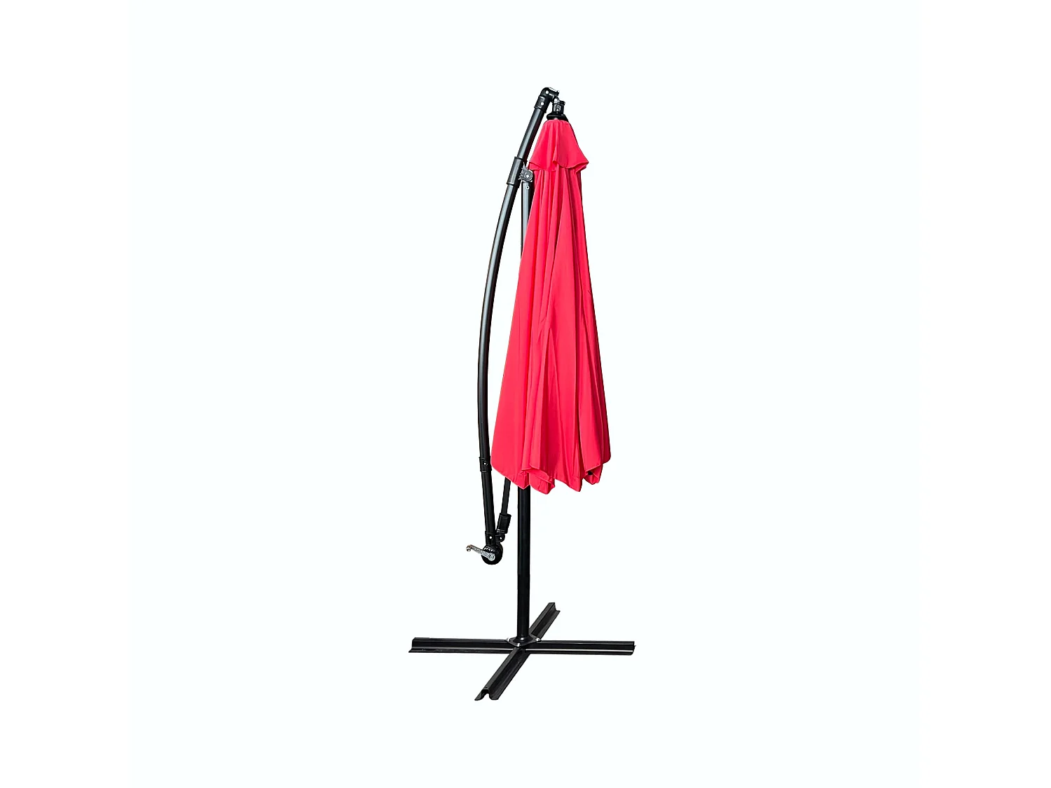 Tuinparasol ASTER / Zweefparasol Met Voet / Verstelbare Hoogte / UV-bescherming, Waterdicht / Rood / 300 x 300 x 45 cm