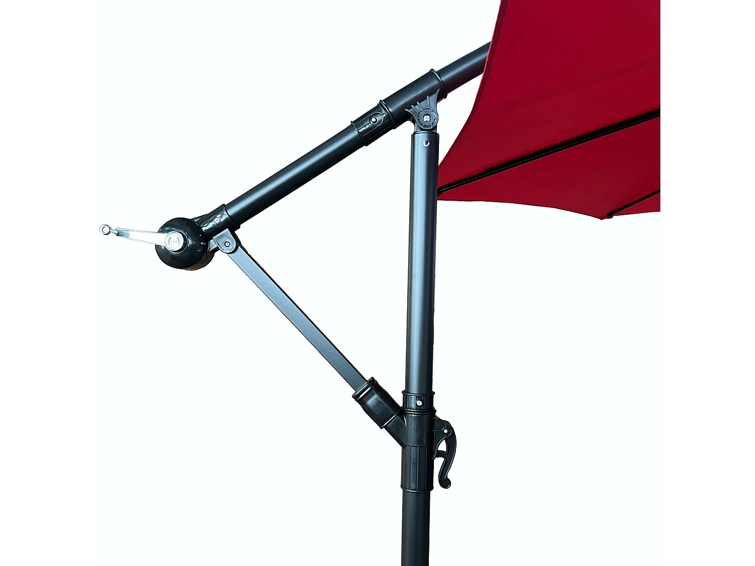 Tuinparasol ASTER / Zweefparasol Met Voet / Verstelbare Hoogte / UV-bescherming, Waterdicht / Rood / 300 x 300 x 45 cm