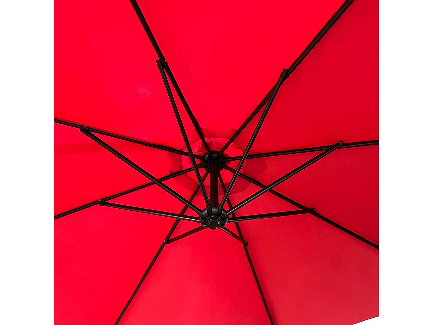 Parasol ogrodowy ASTER ochrona UV w kolorze czerwonym waga 12,1 kg wymiary 300x300x245 cm