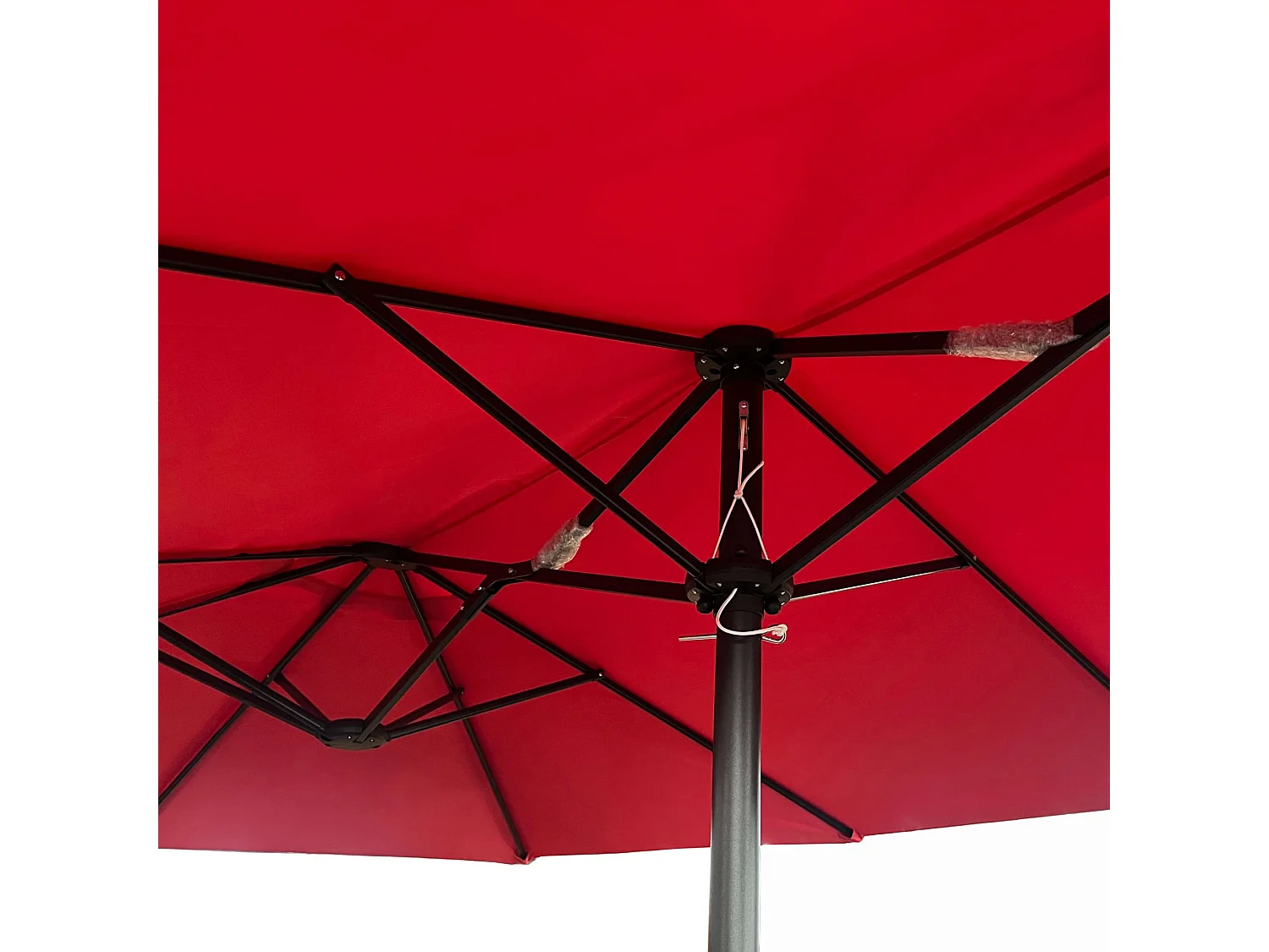 Parasol double de jardin TILIA en rouge, Poids 12,3 kg Dimensions L460 x l270 x H245 cm