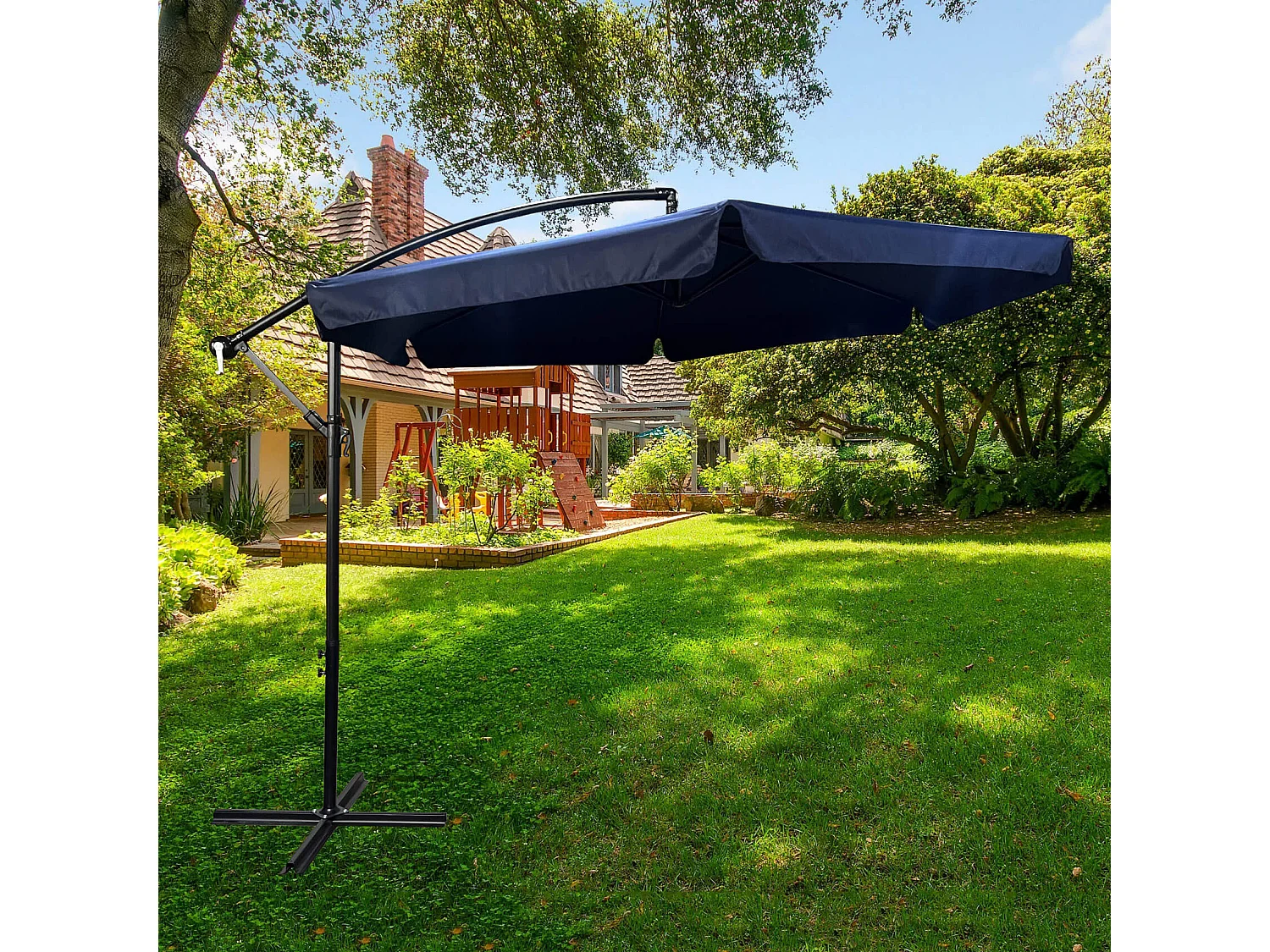 Parasol double de jardin TILIA en rouge, Poids 12,3 kg Dimensions L460 x l270 x H245 cm