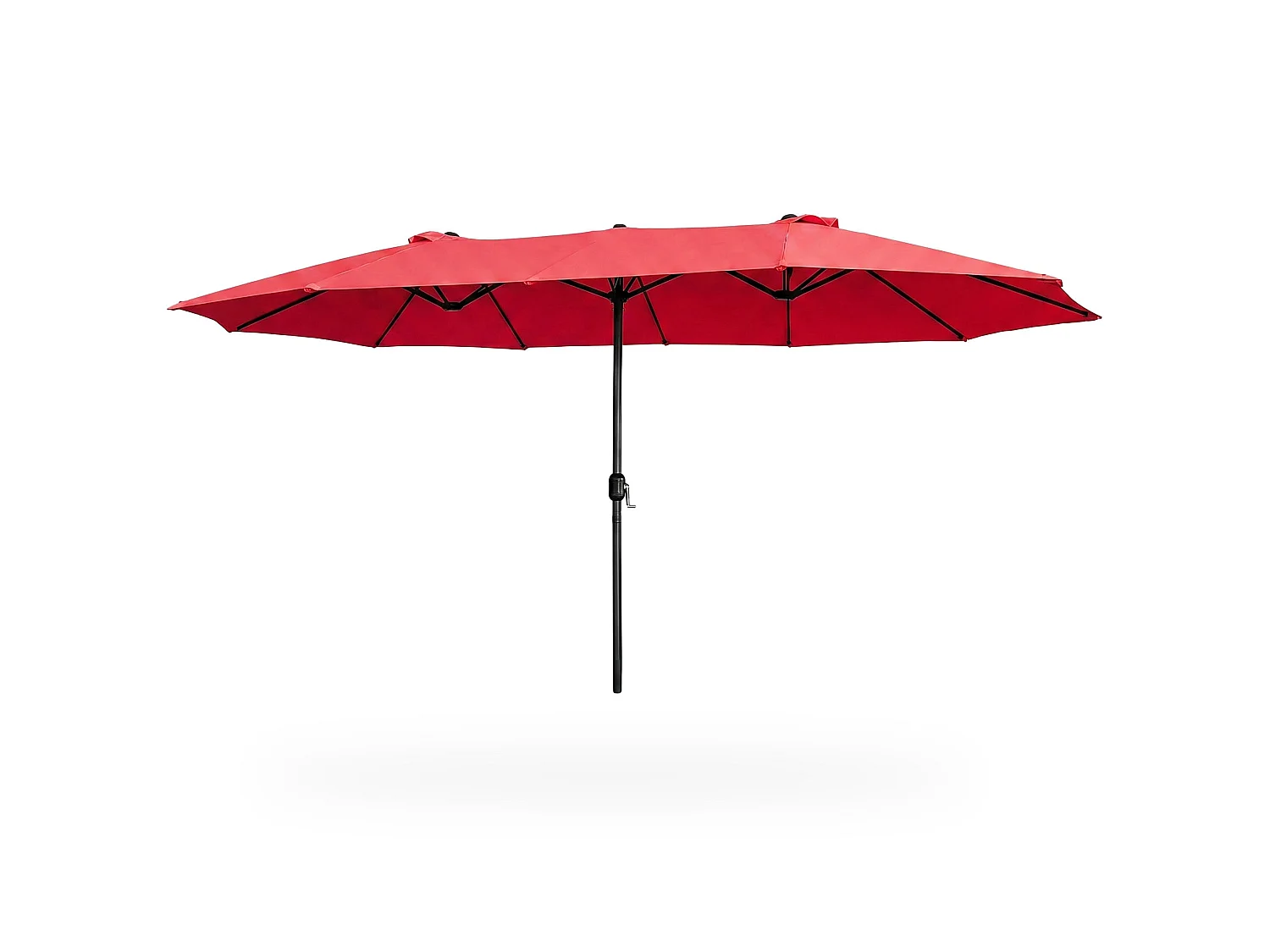 Parasol double de jardin TILIA en rouge, Poids 12,3 kg Dimensions L460 x l270 x H245 cm