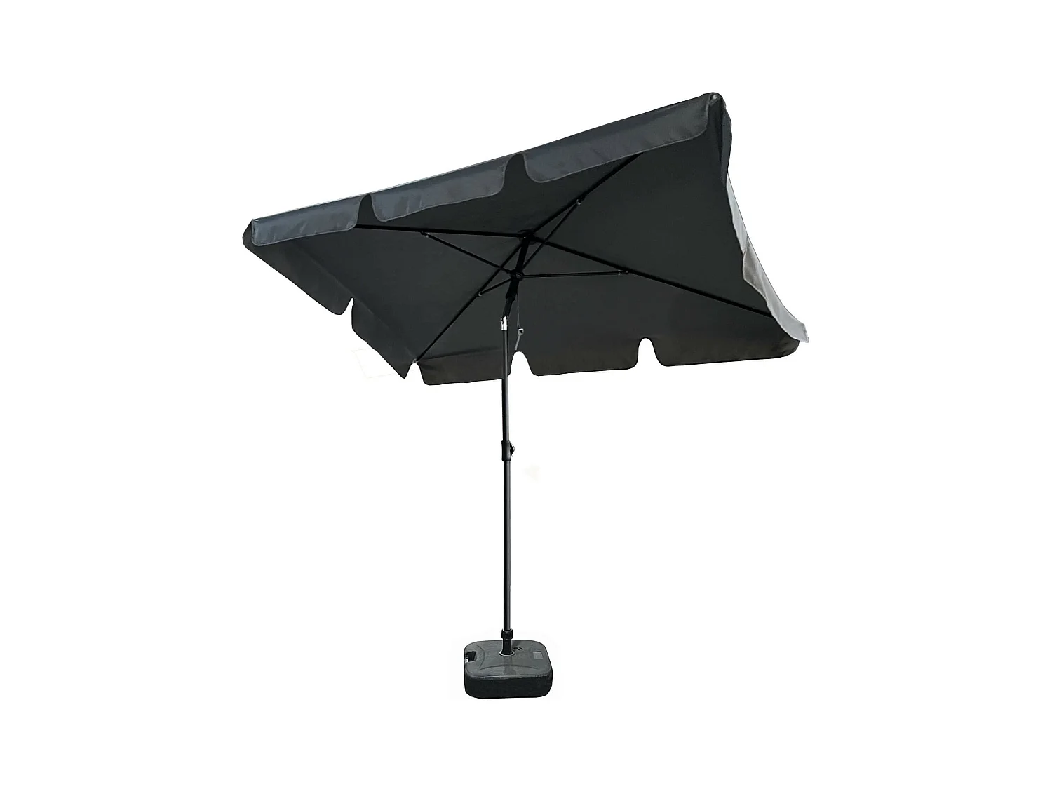 Parasol de plage FLOKS avec protection UV gris foncé, Poids 2,8 kg Dimensions L200xl123xH235 cm
