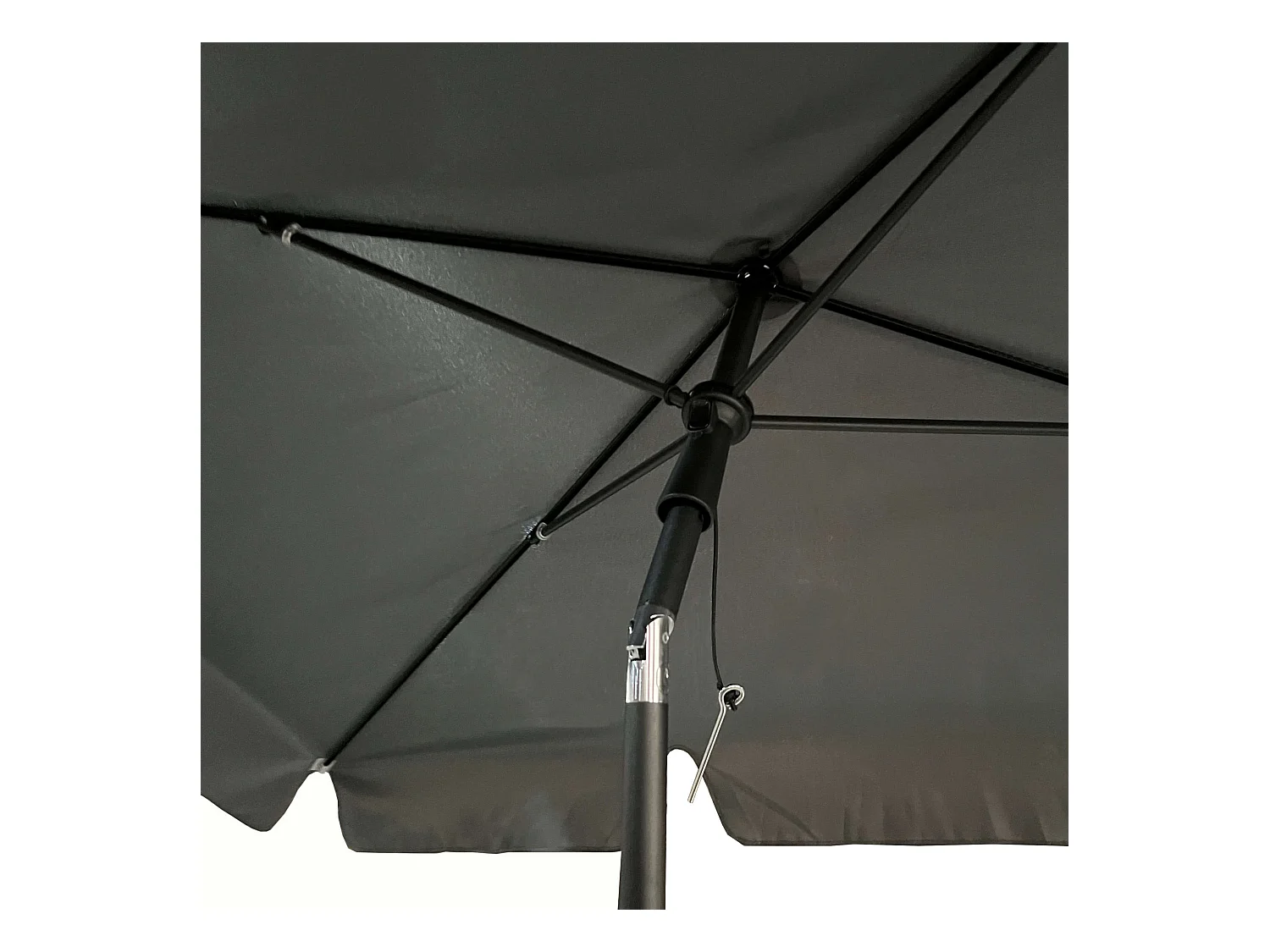 Donkere Grijze Tuinparasol FLOKS 235x200x125 met UV- en Waterbescherming, Verstelbare Hoek, Voor Zelfmontage