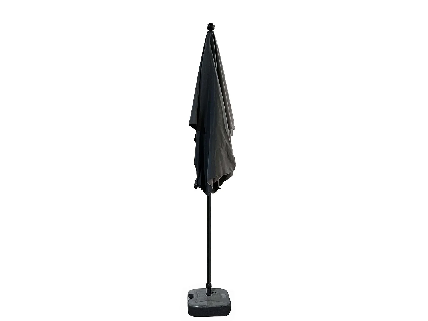 Tuinparasol FLOKS / Buitenparasol / Verstelbare Hoogte / UV-bescherming, Waterdicht / Donkergrijs / 200 x 123 x 235 cm