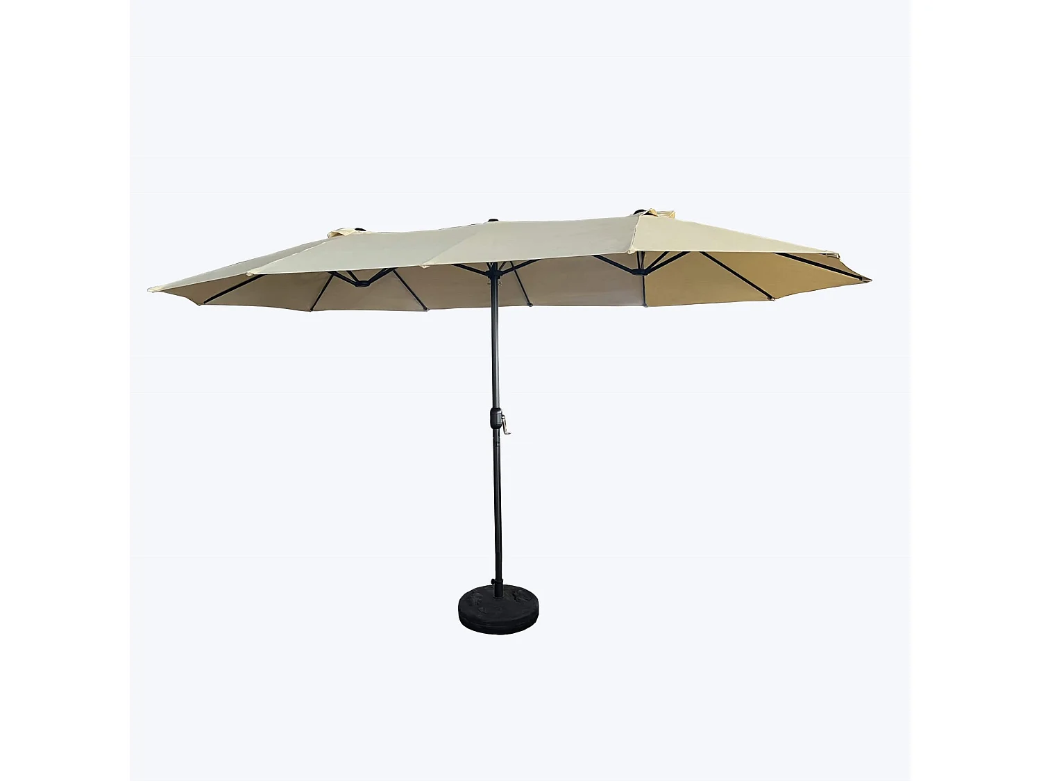 Parasol double de jardin TILIA en beige, Poids 12,3 kg Dimensions L460 x l270 x H245 cm