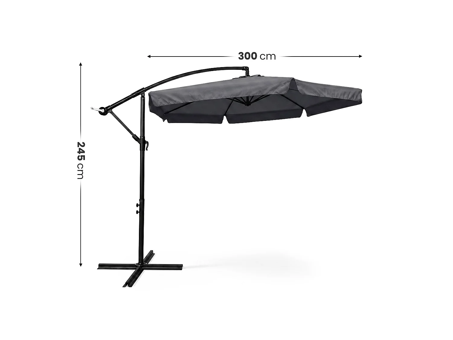 Parasol double de jardin TILIA en beige, Poids 12,3 kg Dimensions L460 x l270 x H245 cm