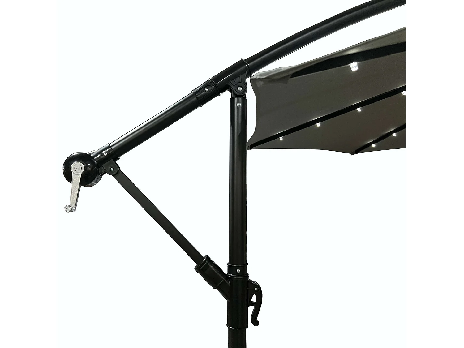 Garten-Sonnenschirm MILIN LED Beleuchtung Hellgrau 12,7 kg L300 x B300 x H245 cm