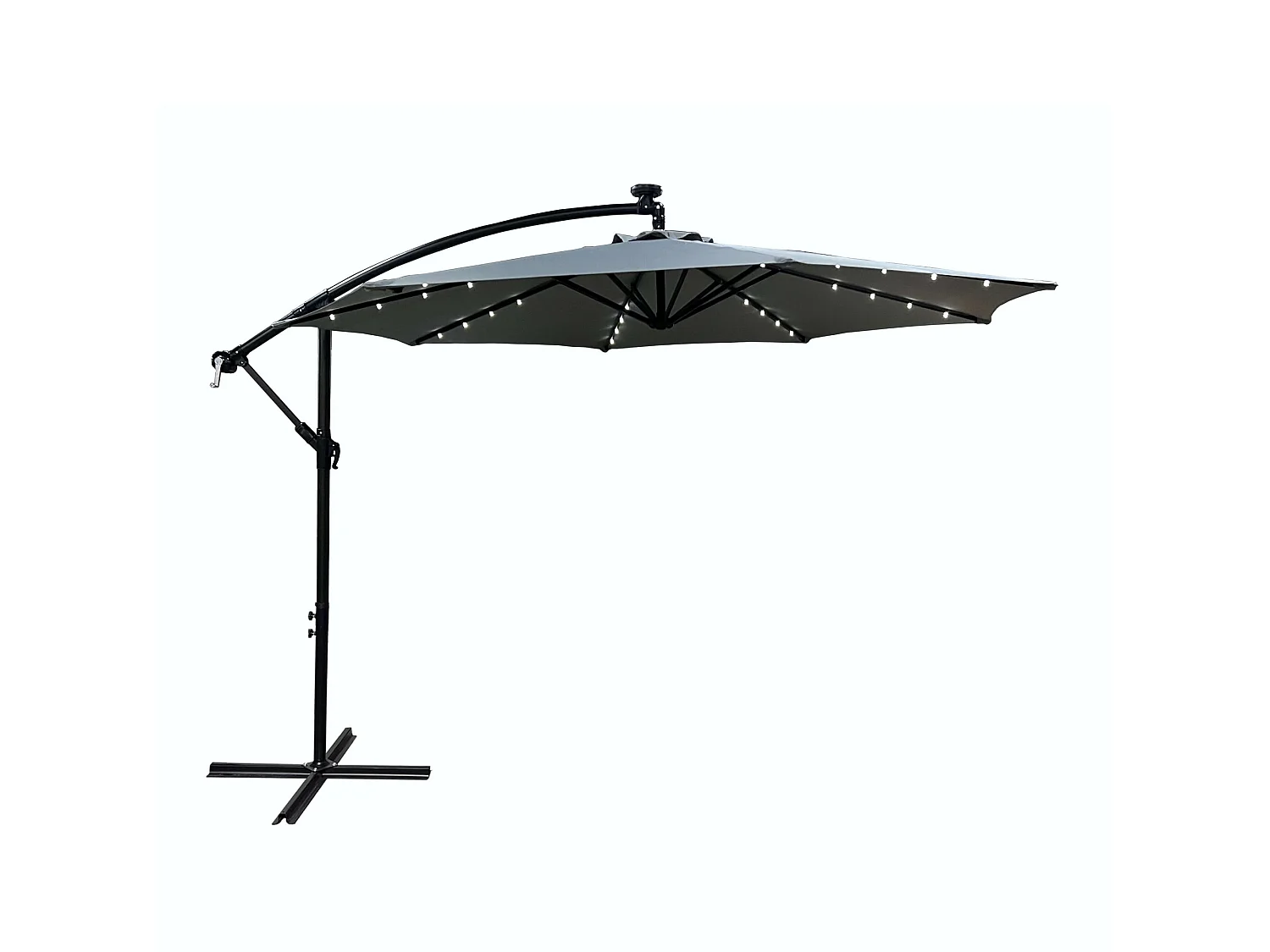 Garten-Sonnenschirm MILIN LED Beleuchtung Hellgrau 12,7 kg L300 x B300 x H245 cm