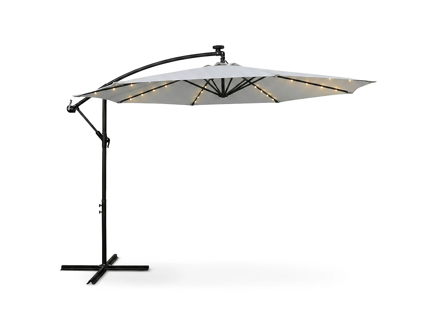 Sombrilla de jardín MILIN Gris Claro con iluminación LED peso 12,7 kg dimensiones 300x00x45 cm