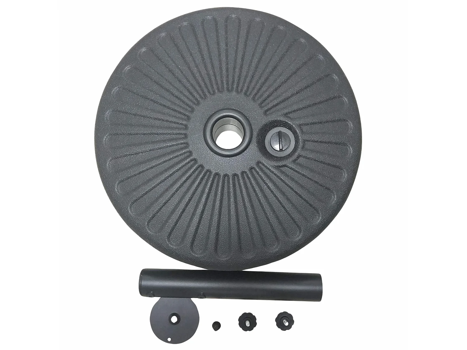 Zwarte HDPE Parasolvoet UB51 - Diameter 51 cm, Vulbaar tot 23 kg, Zelfmontage