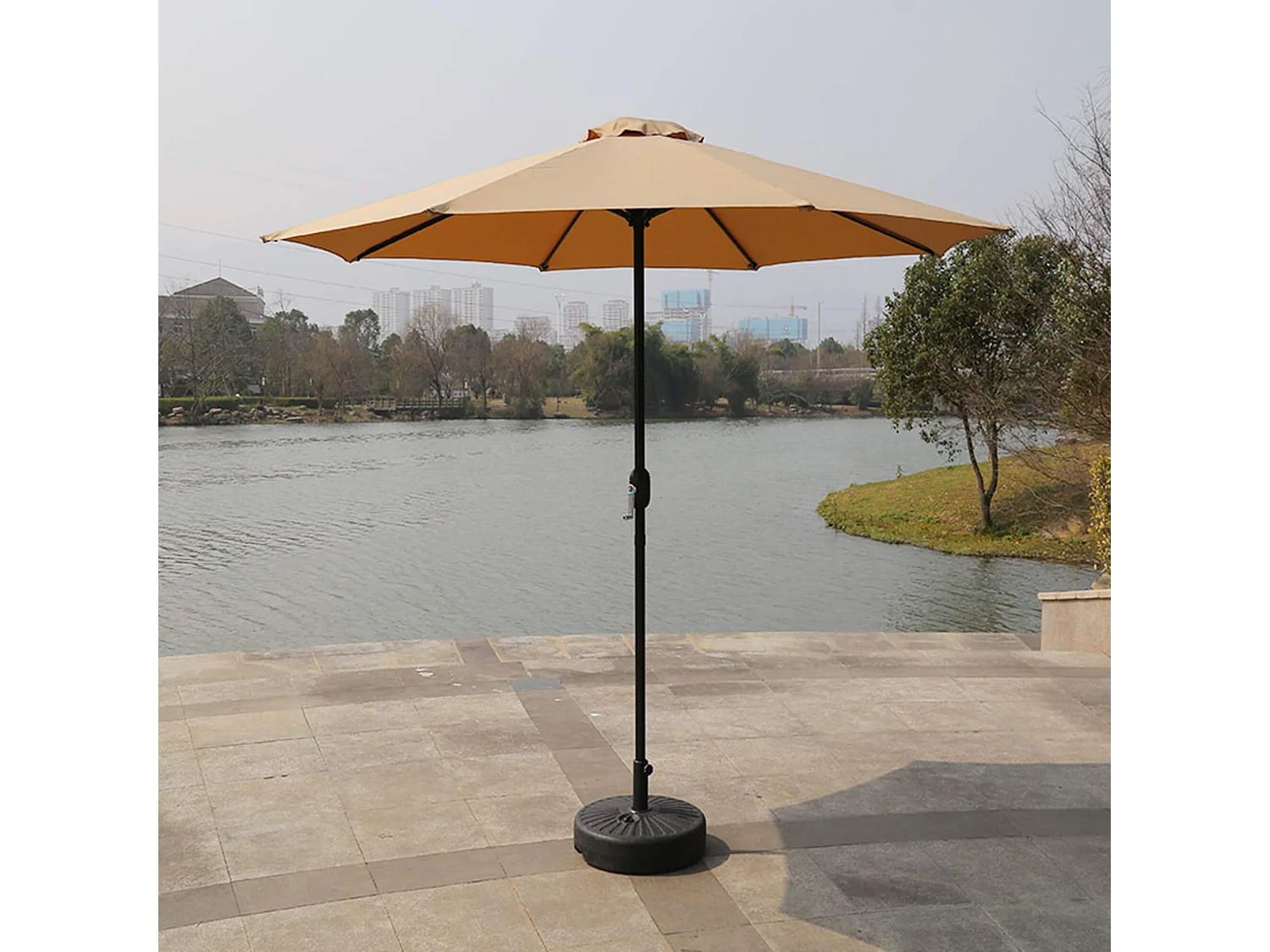 Zwarte HDPE Parasolvoet UB51 - Diameter 51 cm, Vulbaar tot 23 kg, Zelfmontage