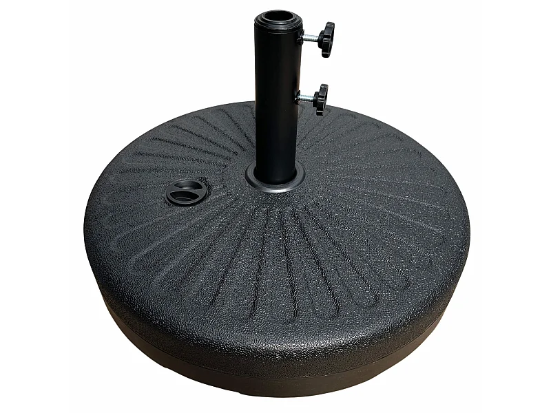 Zwarte HDPE Parasolvoet UB51 - Diameter 51 cm, Vulbaar tot 23 kg, Zelfmontage