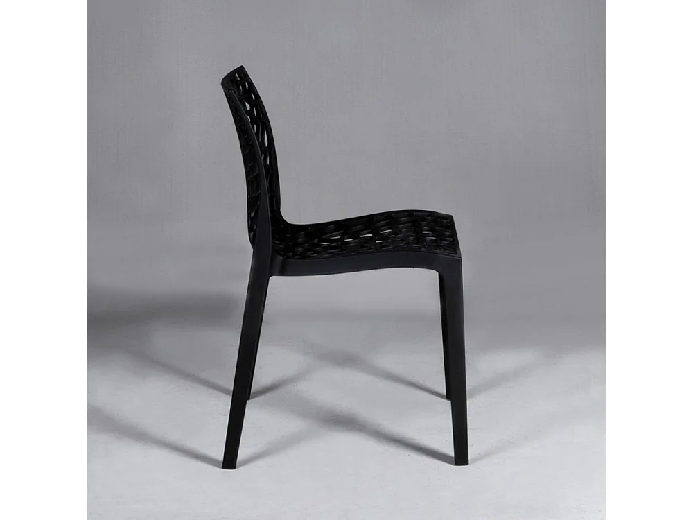 Lot de 4 chaises empilables TELA / Noir