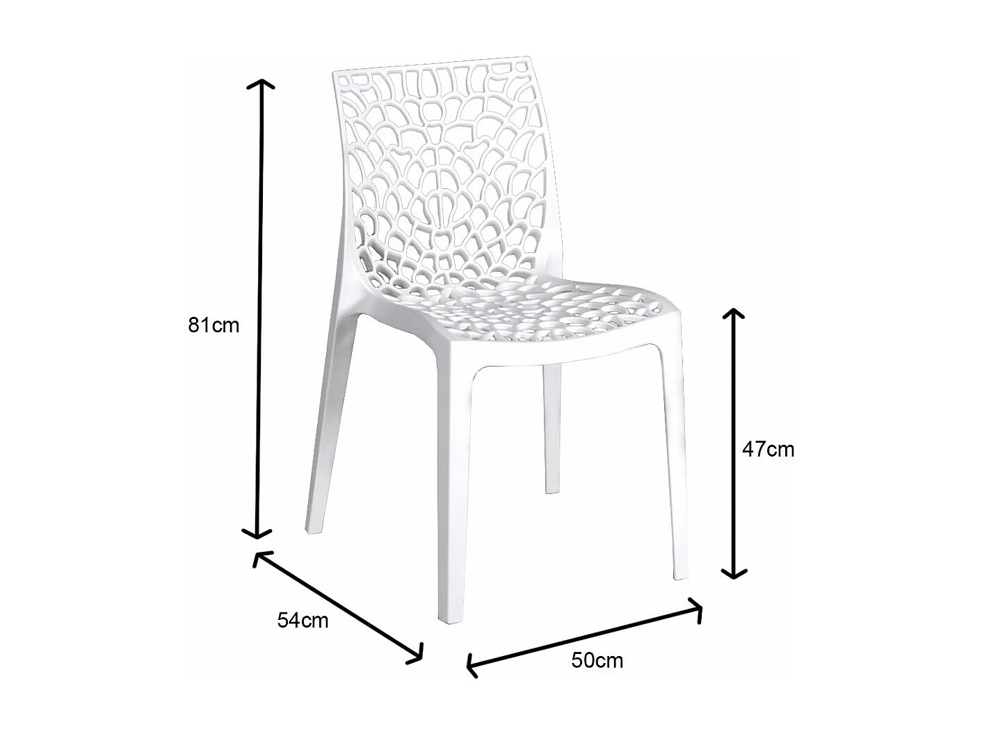 Lot de 4 chaises empilables TELA / Blanc