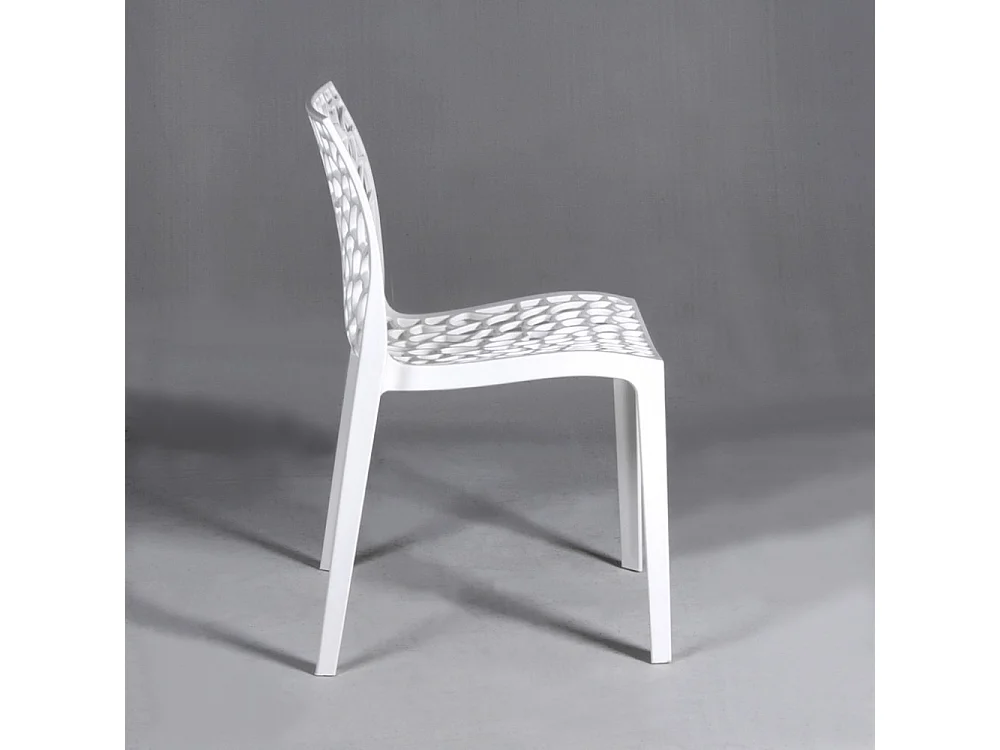 Lot de 4 chaises empilables TELA / Blanc