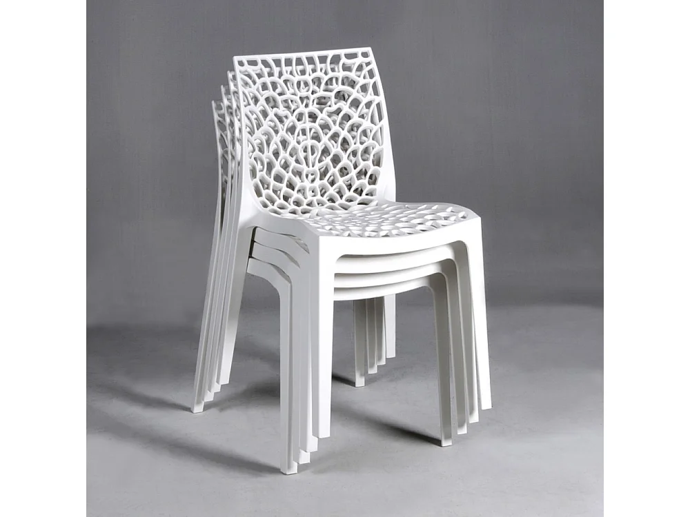 Lot de 4 chaises empilables TELA / Blanc